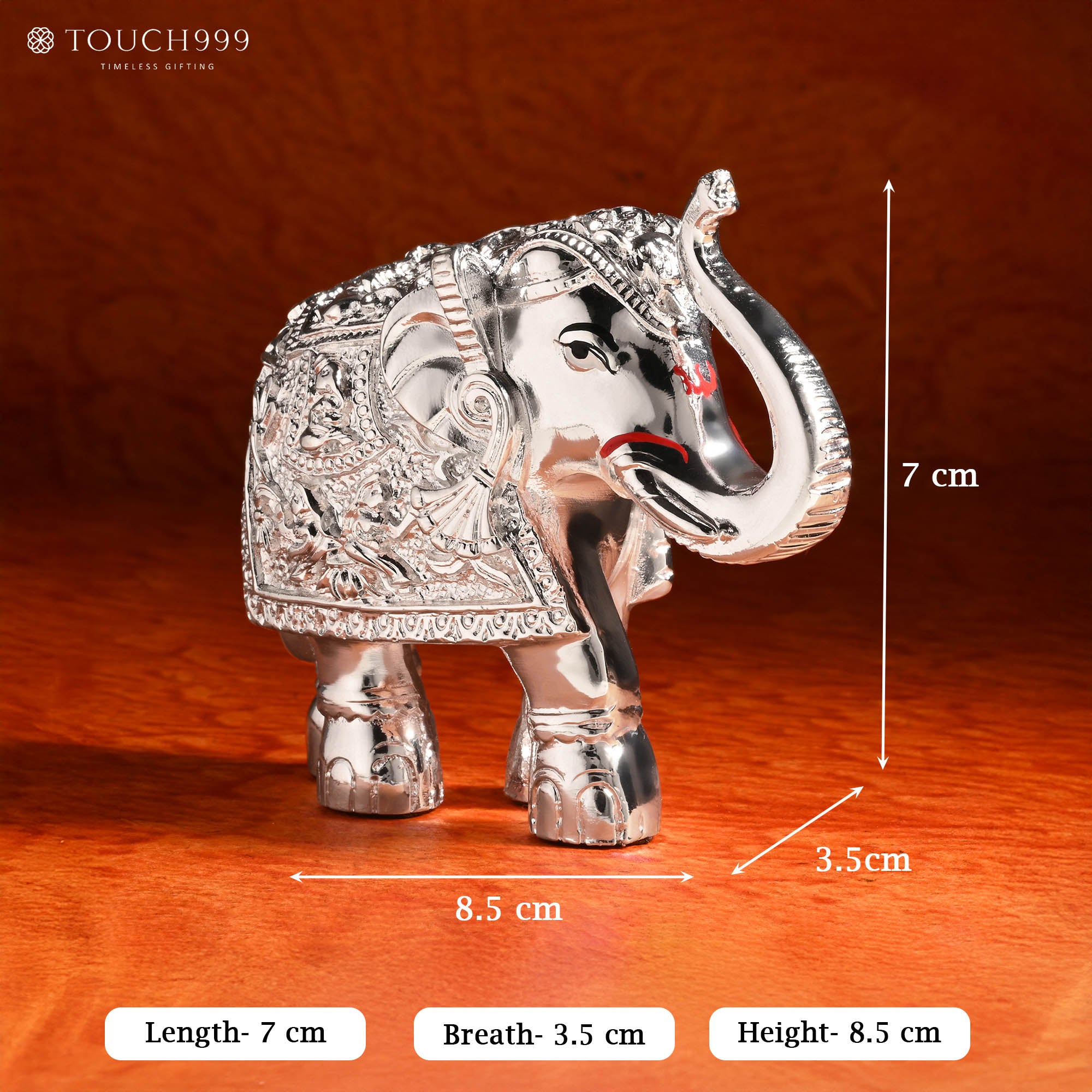 999 Silver Elephant Showpiece
