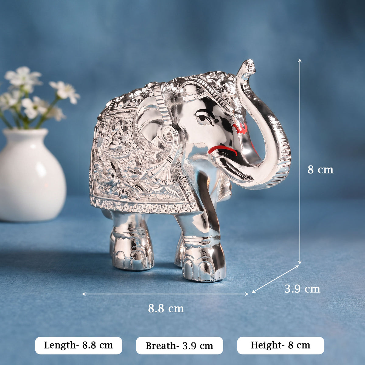 999 Silver Elephant Showpiece