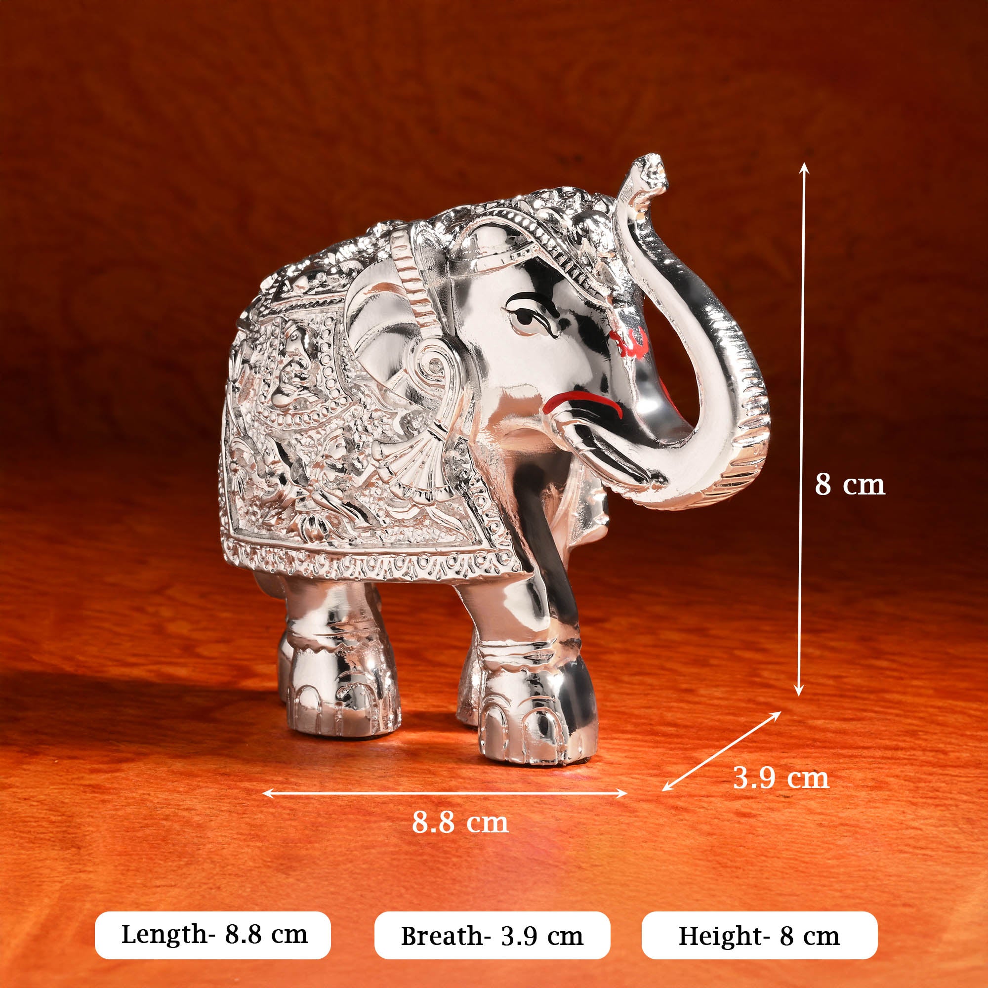 999 Silver Elephant Showpiece