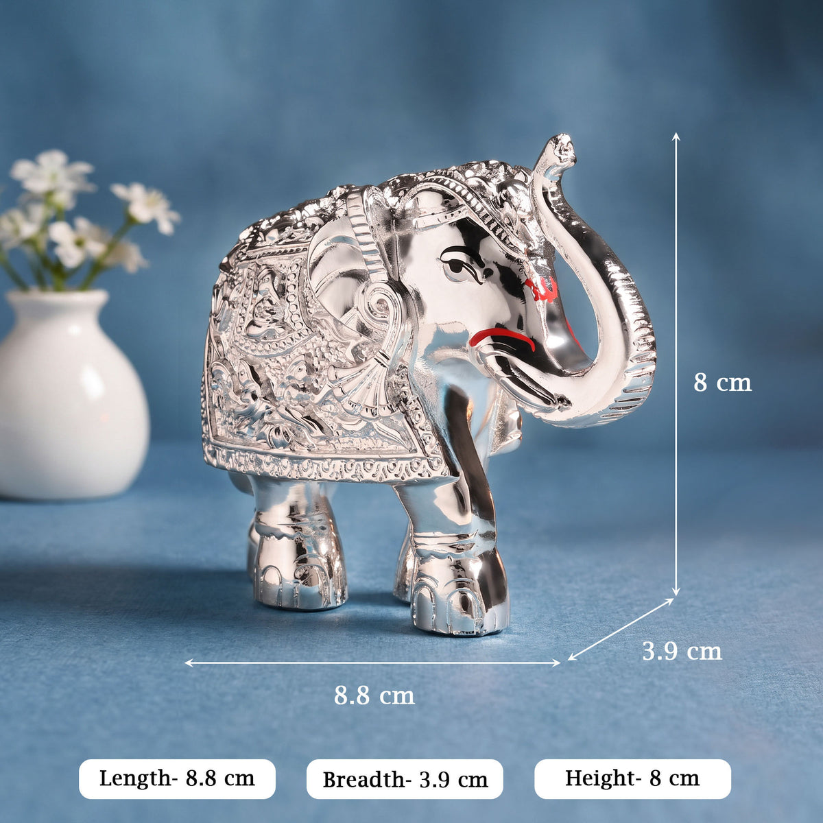 999 Silver Elephant Showpiece