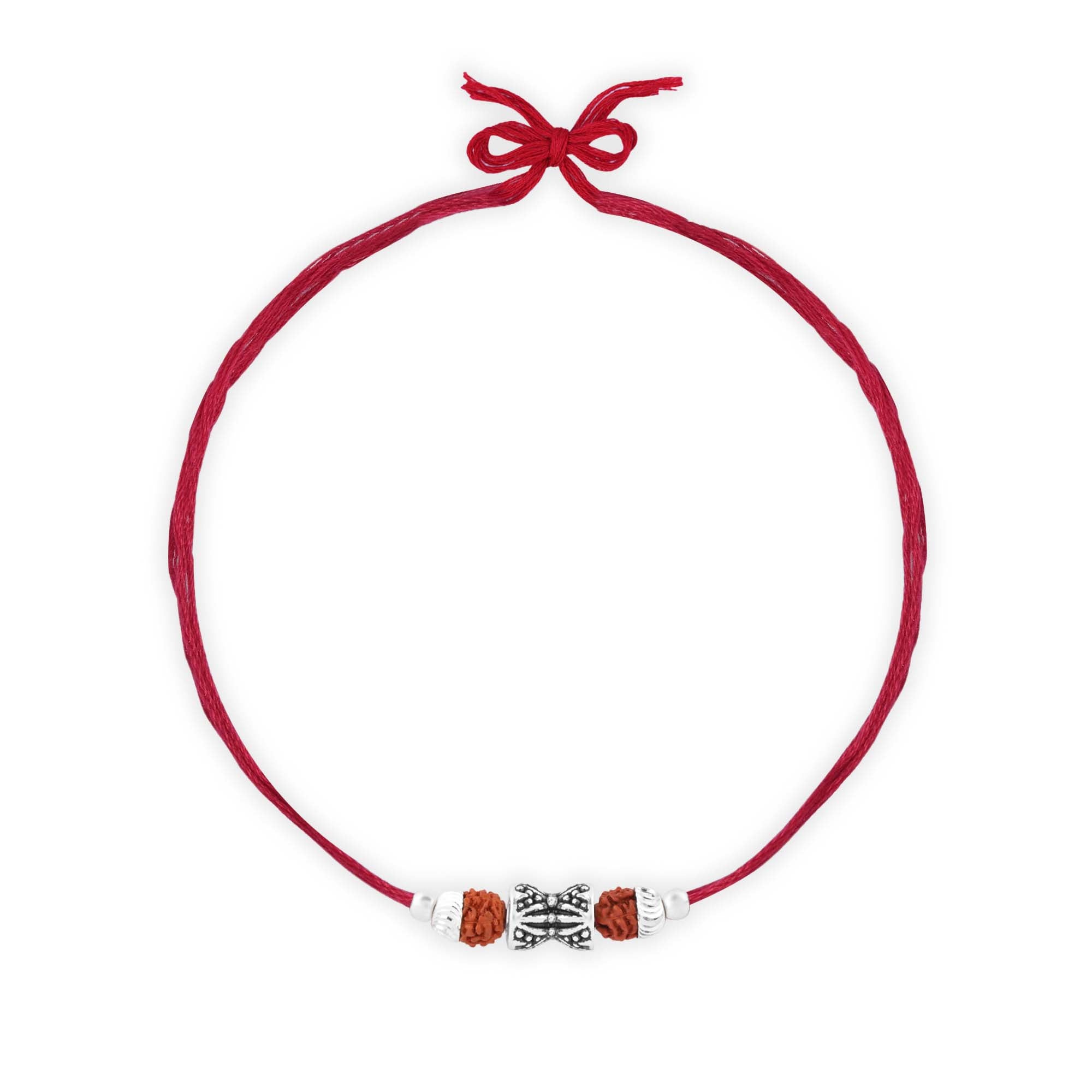 Silver Rudraksha Dumroo Rakhi