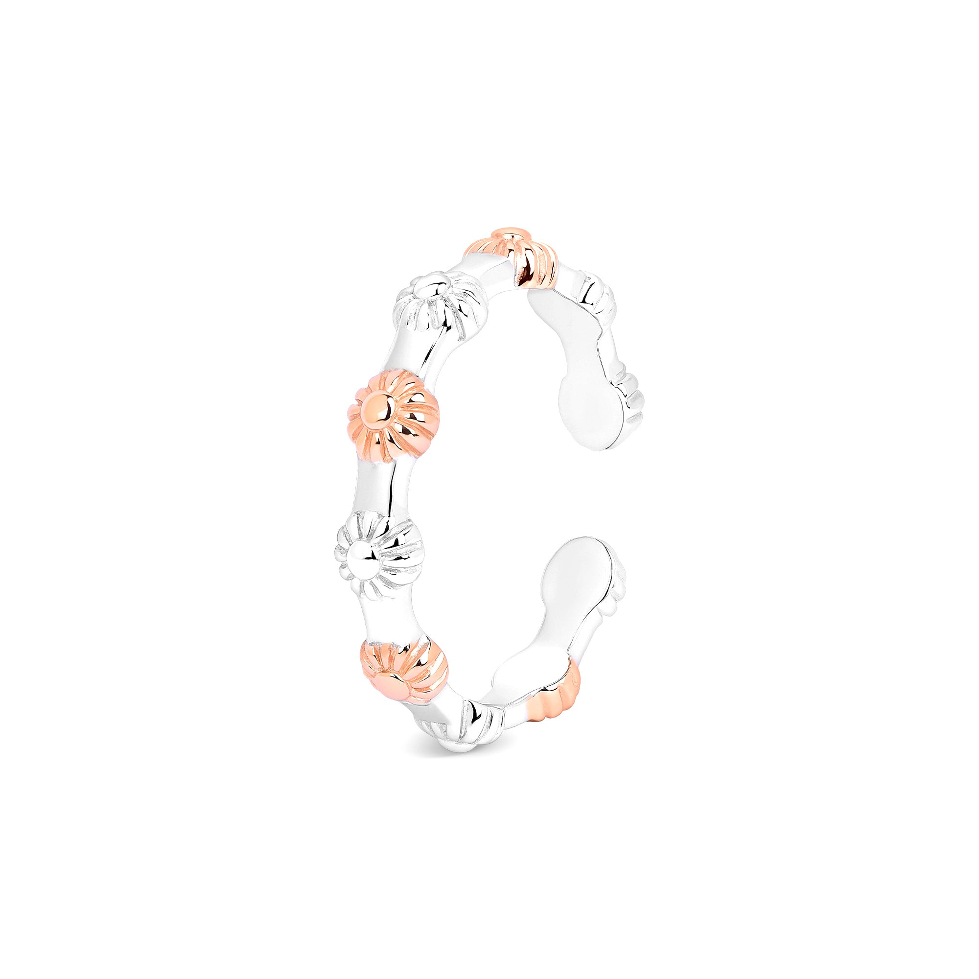 Dual-Tone Floral Toe Ring