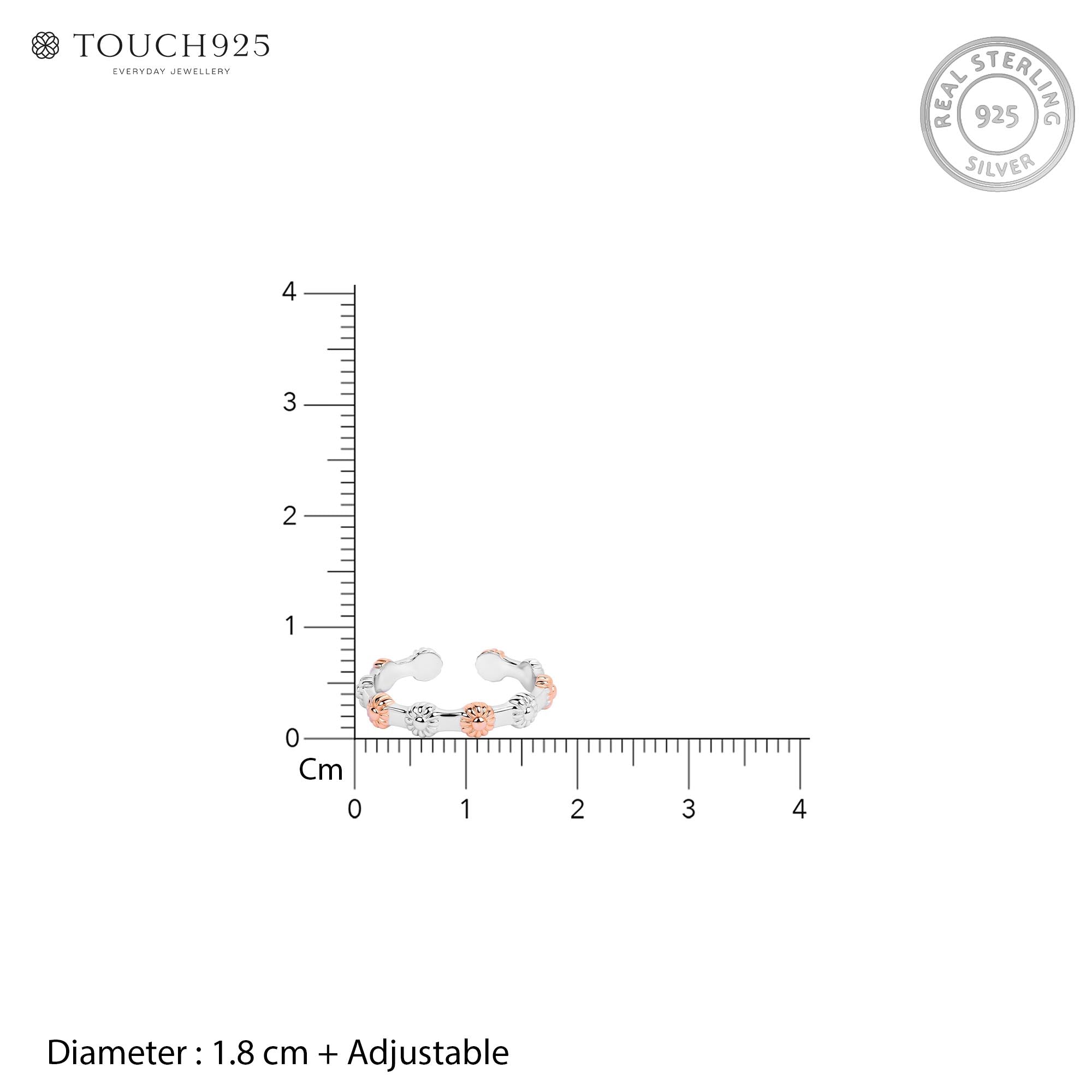 Dual-Tone Floral Toe Ring