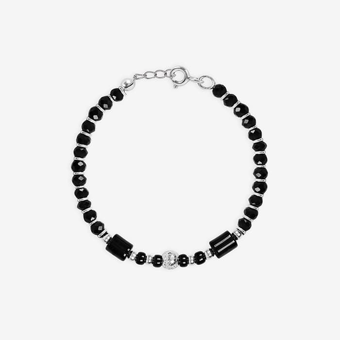 Silver Black Nazaria Anklet - Touch925