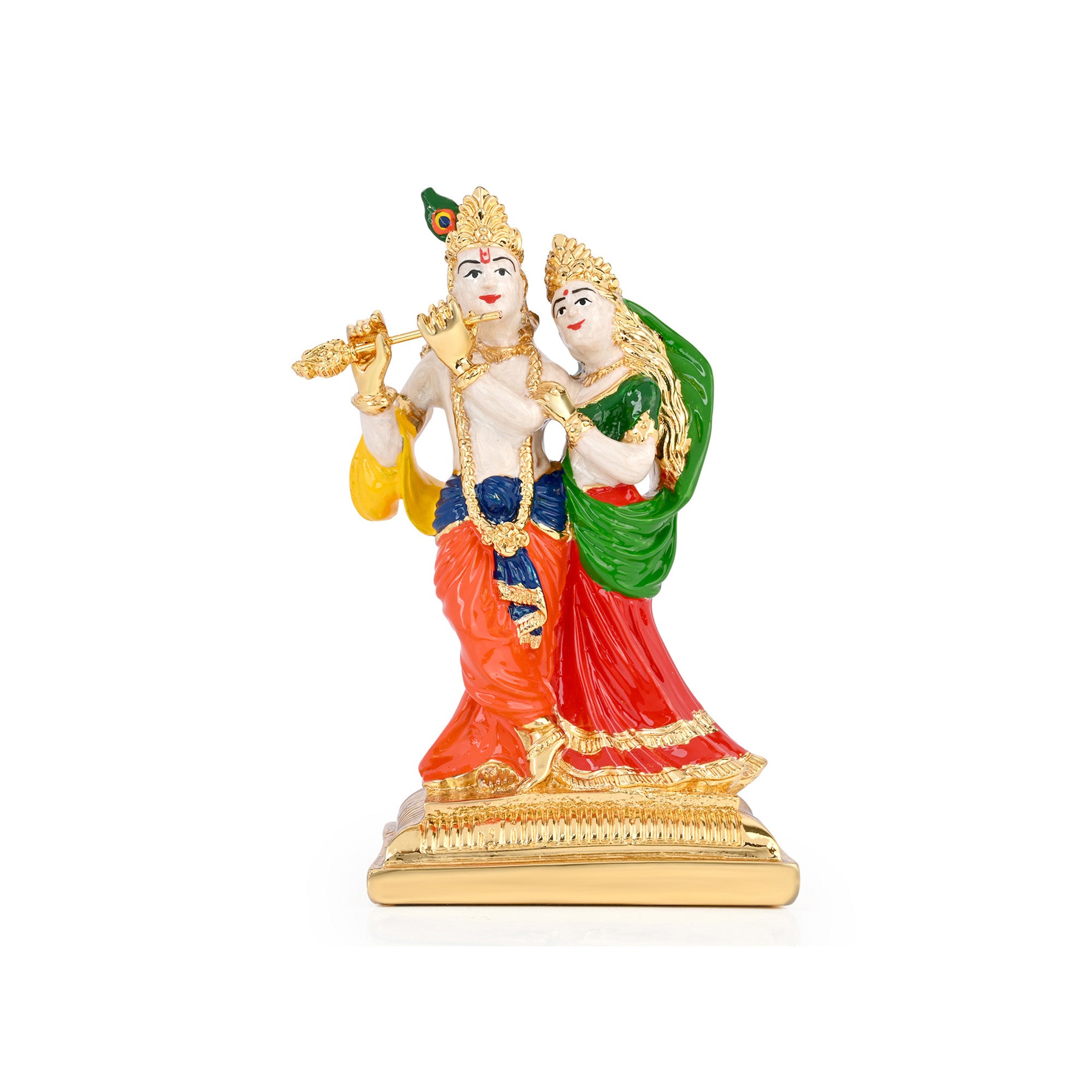 24K Gold Plated Radha Krishna Idol