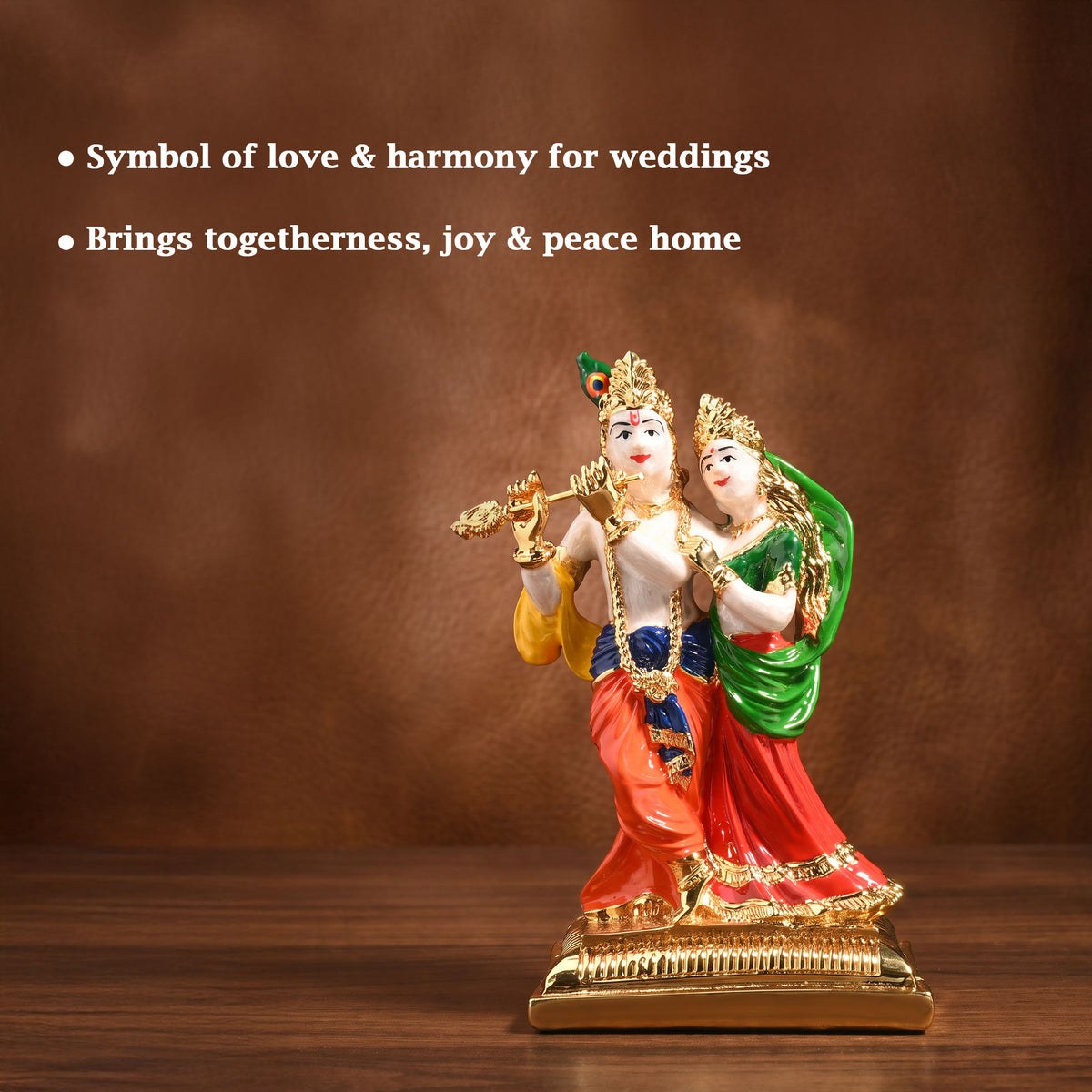 24K Gold Plated Radha Krishna Idol