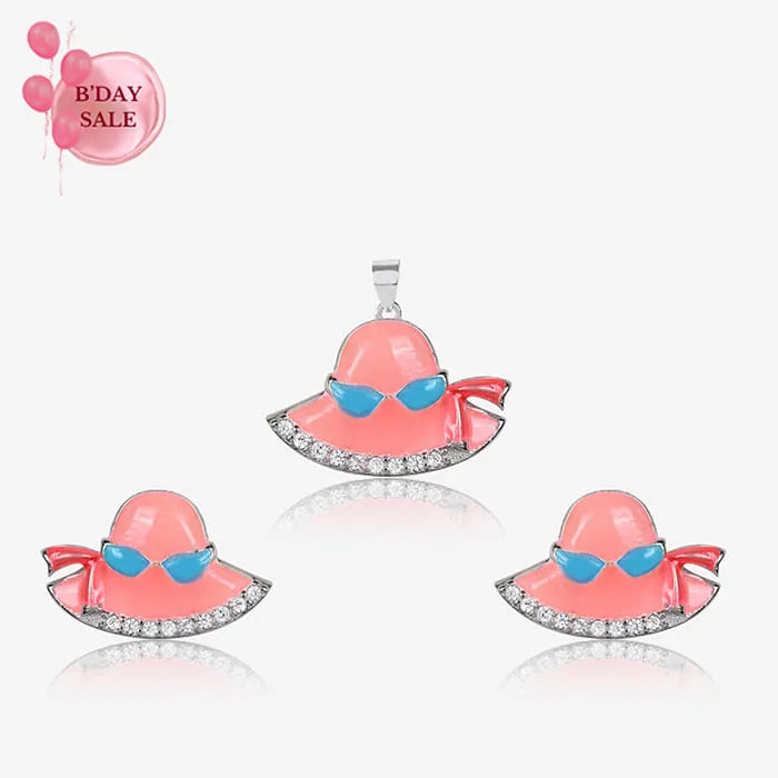 Pink Hat Pendant Set - Touch925