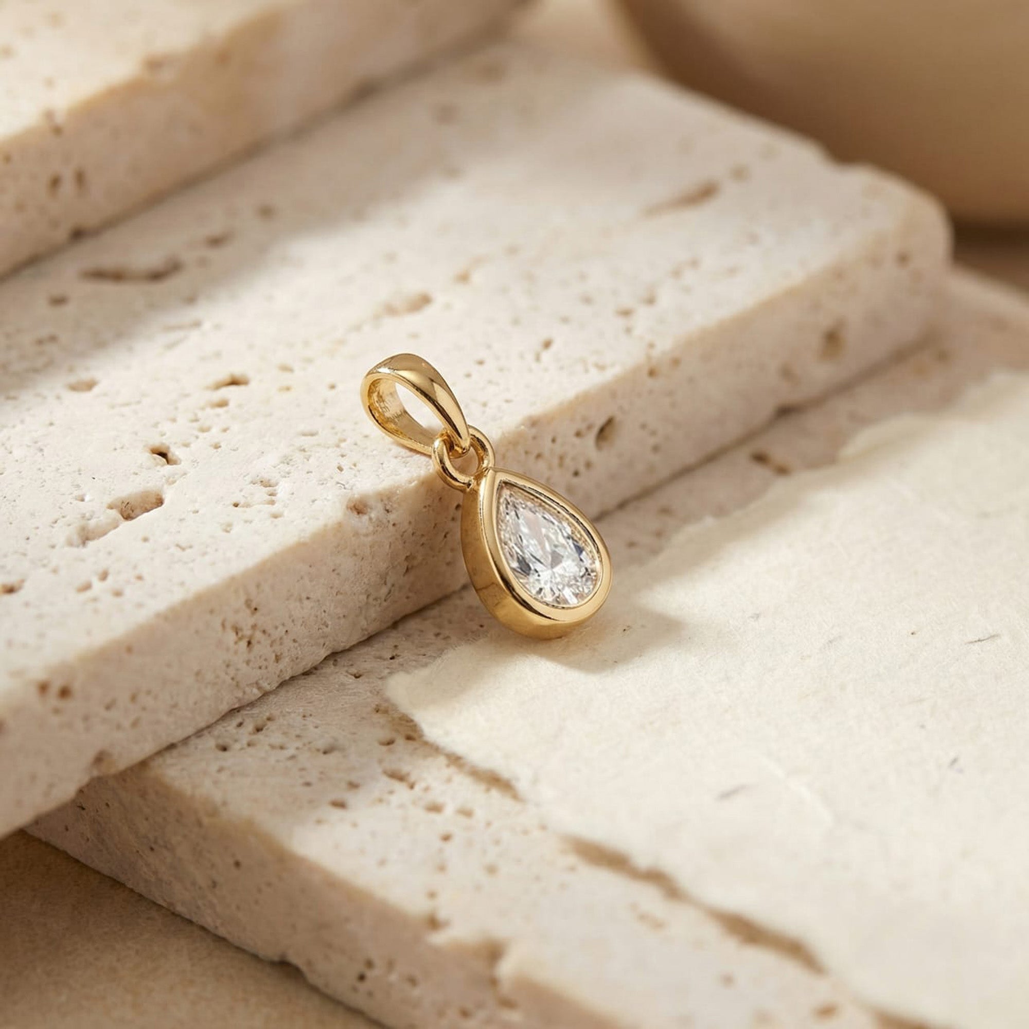 April Birthstone Silver Pendant