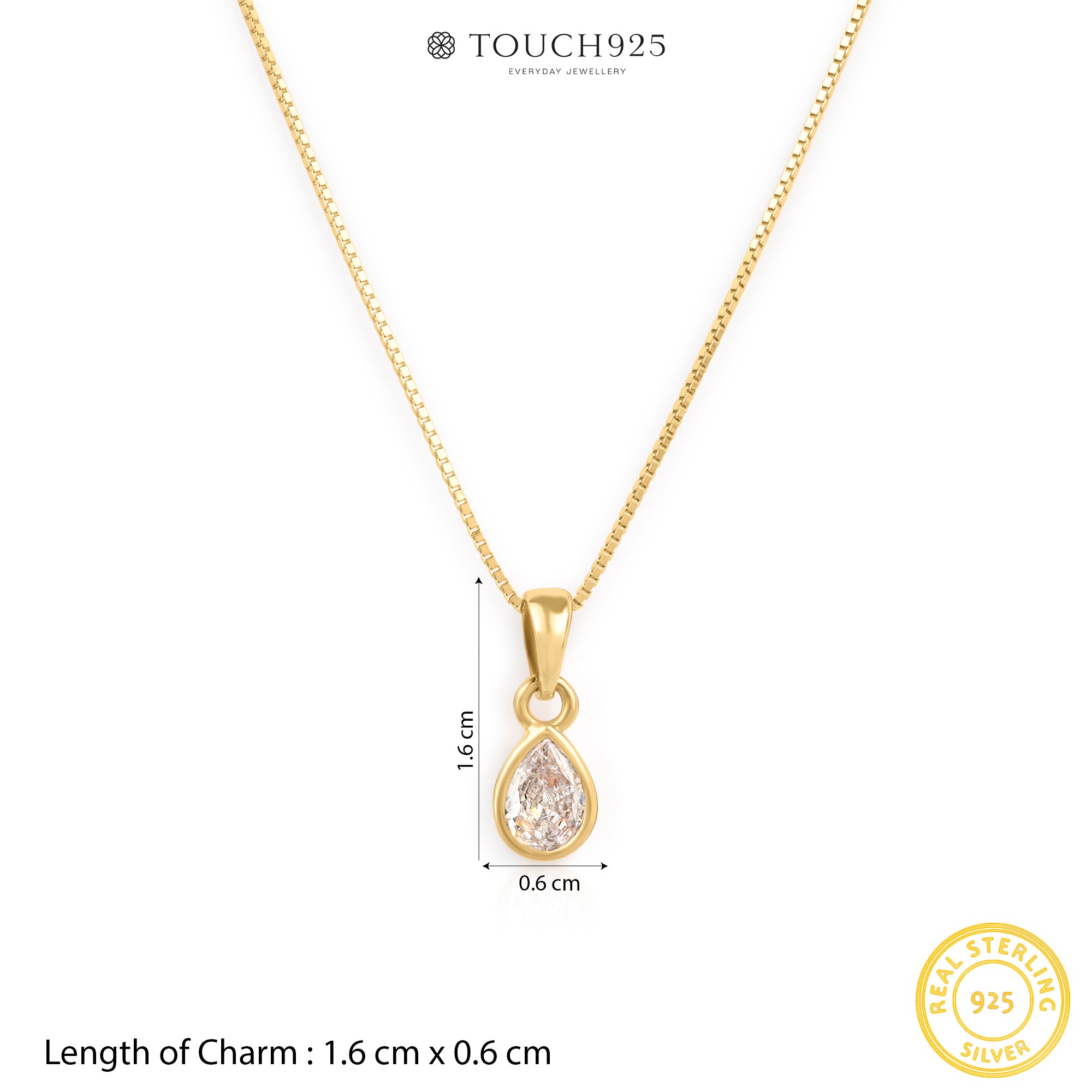 April Birthstone Silver Necklace