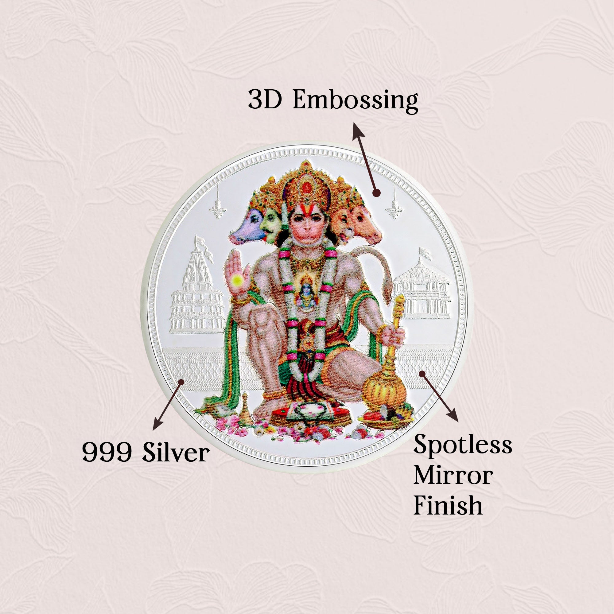 Pure 999 Silver 10g Panchmukhi Hanuman Ji Coin