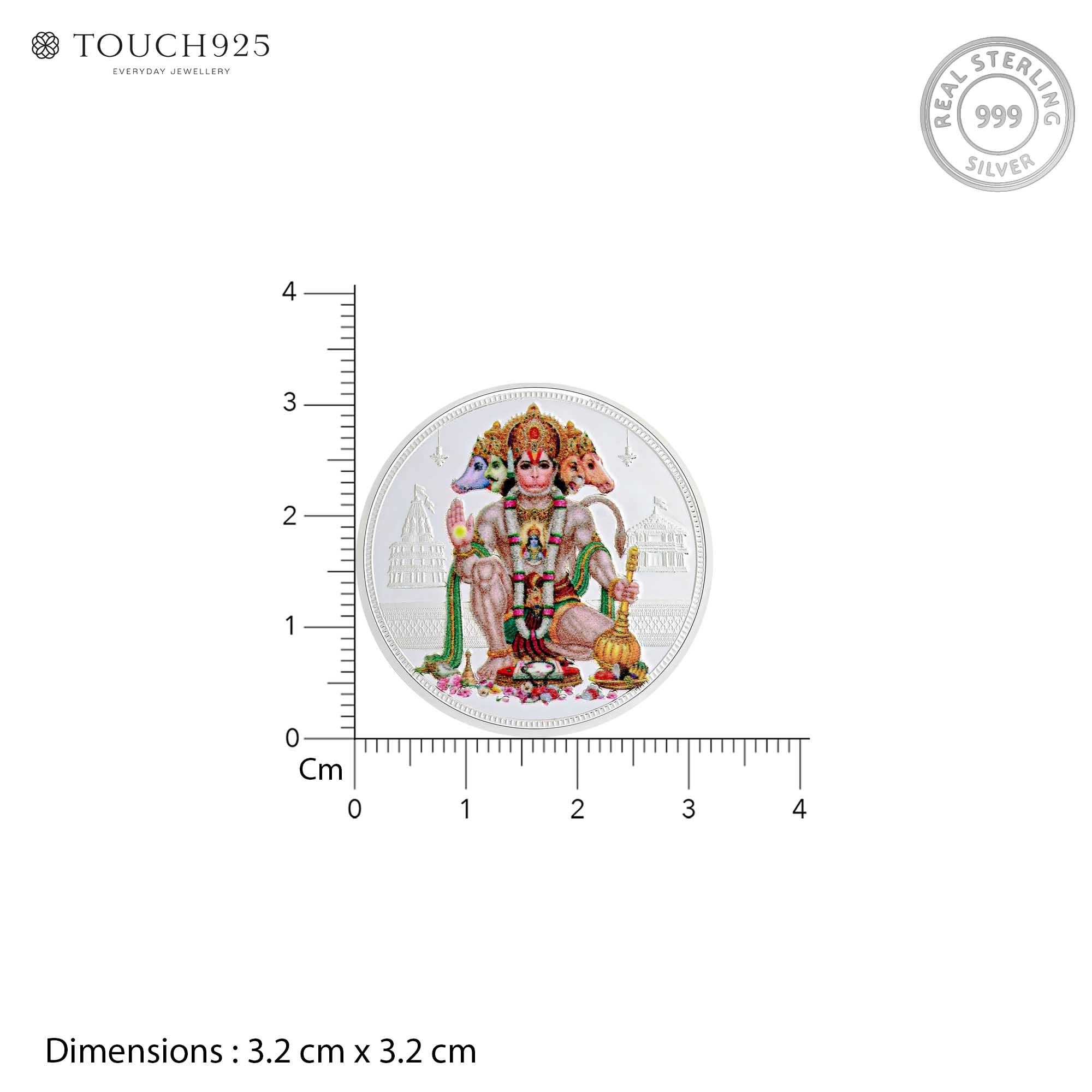 Pure 999 Silver 10g Panchmukhi Hanuman Ji Coin