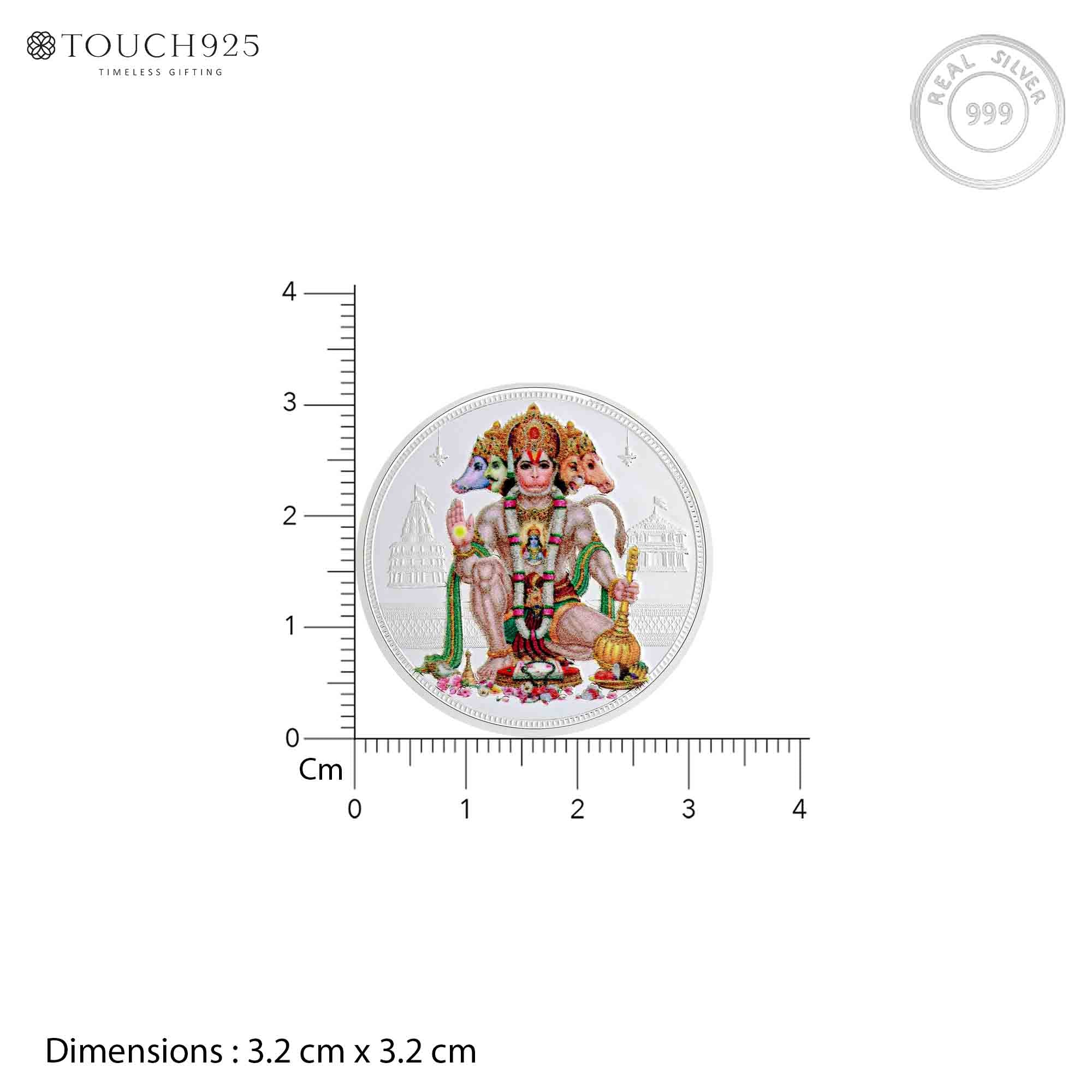 Pure 999 Silver 10g Panchmukhi Hanuman Ji Coin