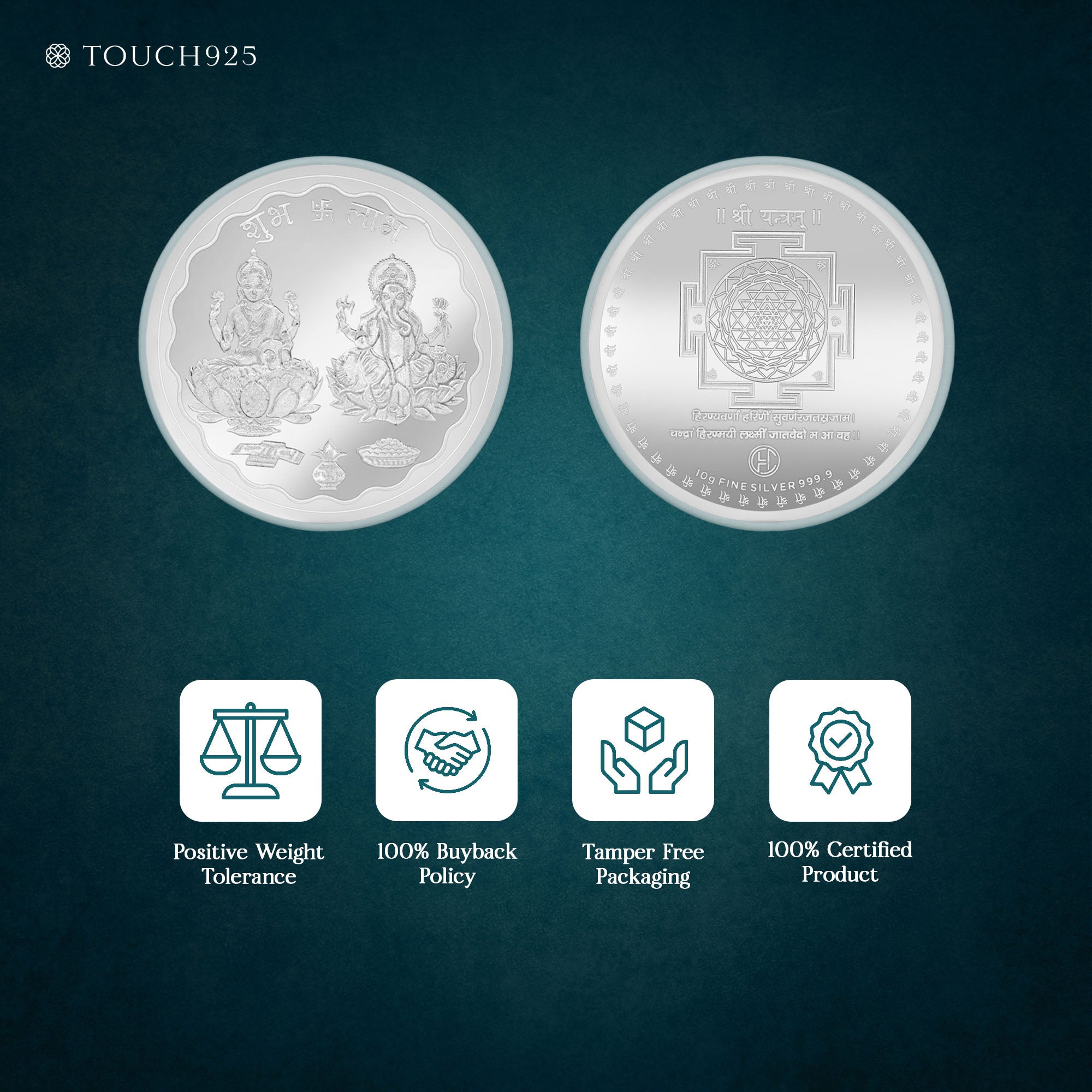 999 Silver 10g Laxmi Ganesh Coin