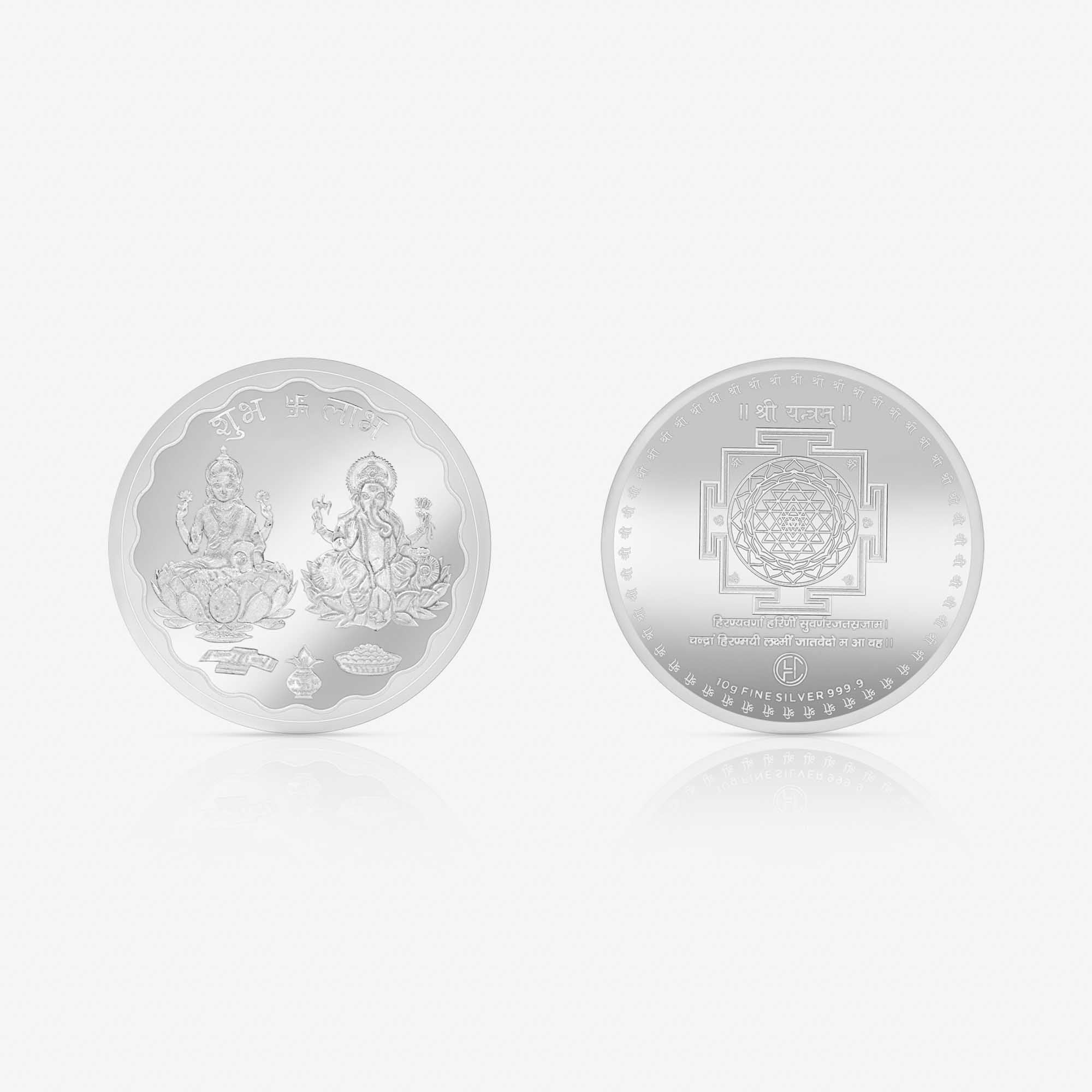 999 Silver 10g Laxmi Ganesh Coin