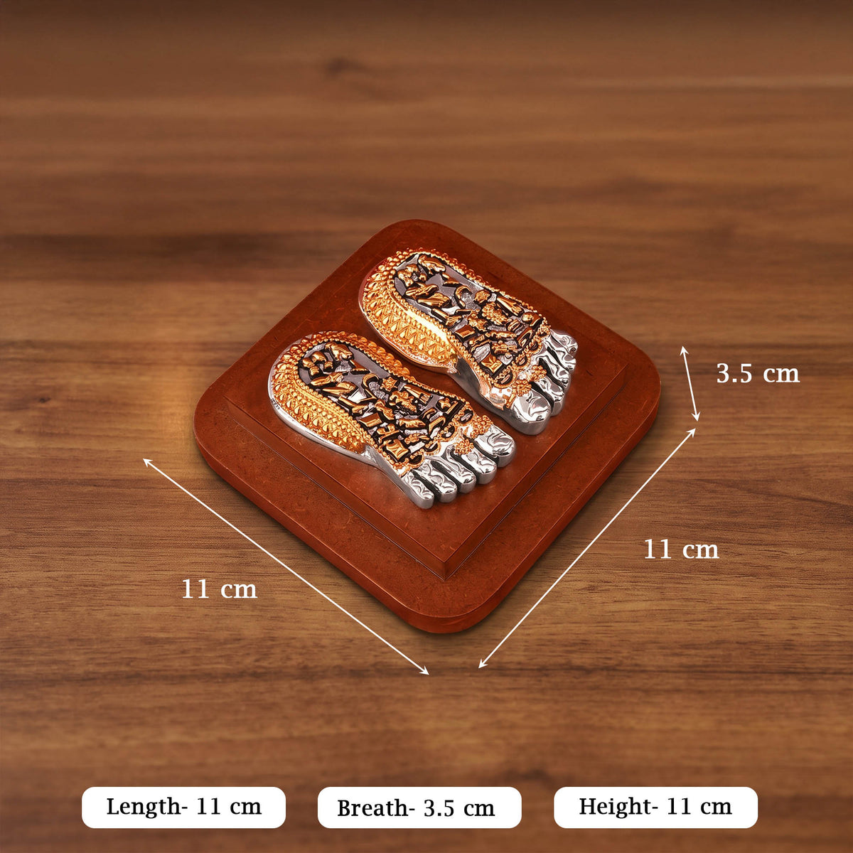 Mahalaxmi Charan 24K & 999 Silver Plated Paduka