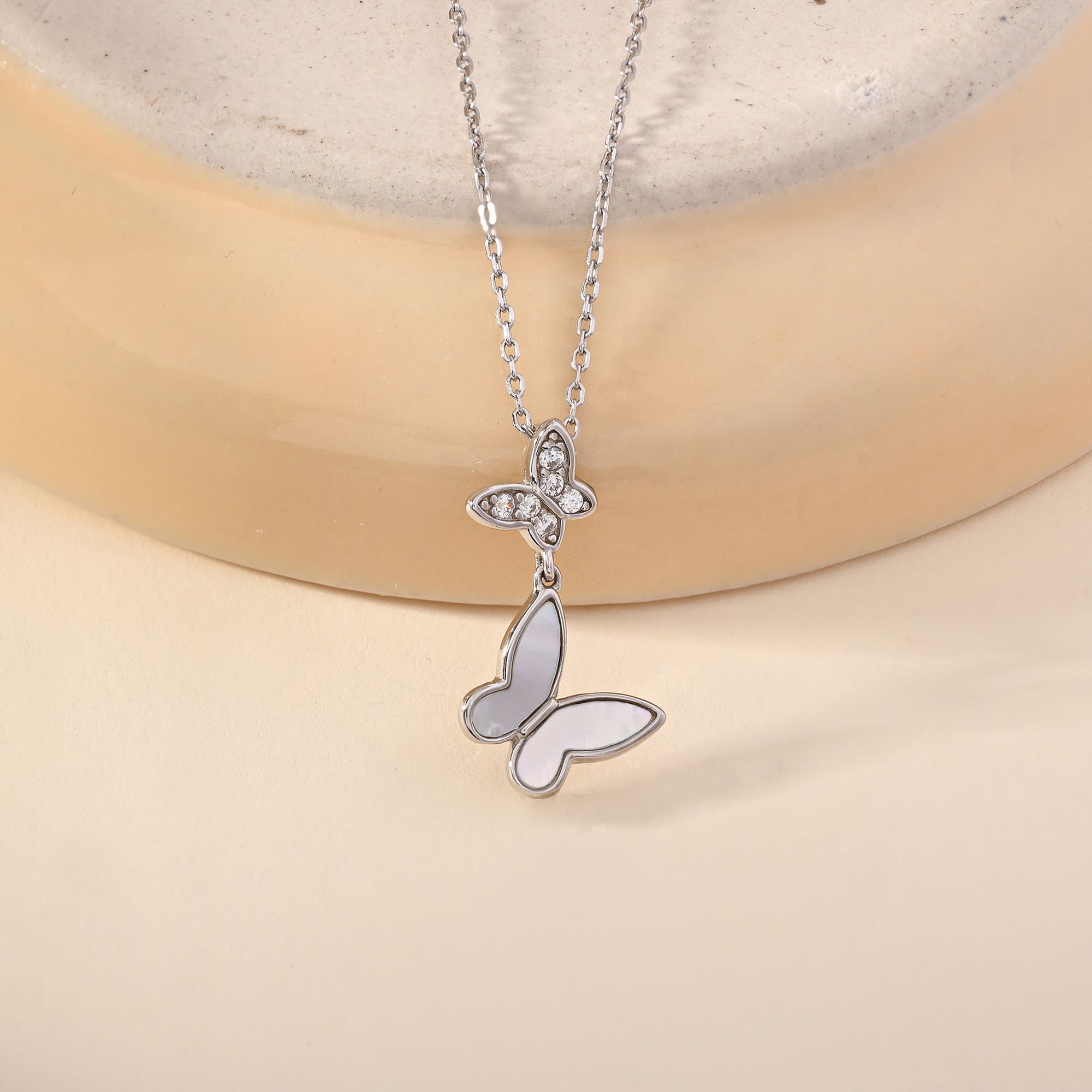 Duo Butterfly Necklace Touch925 Silver Jewellery