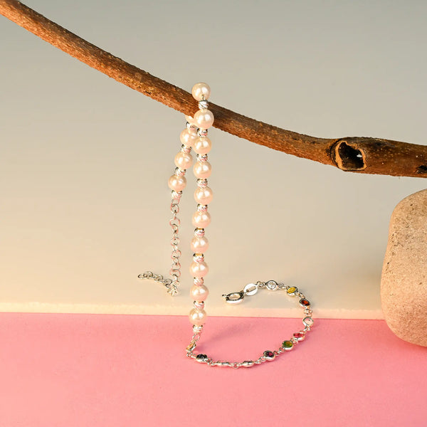 Harmony Pearl & Stone Anklet