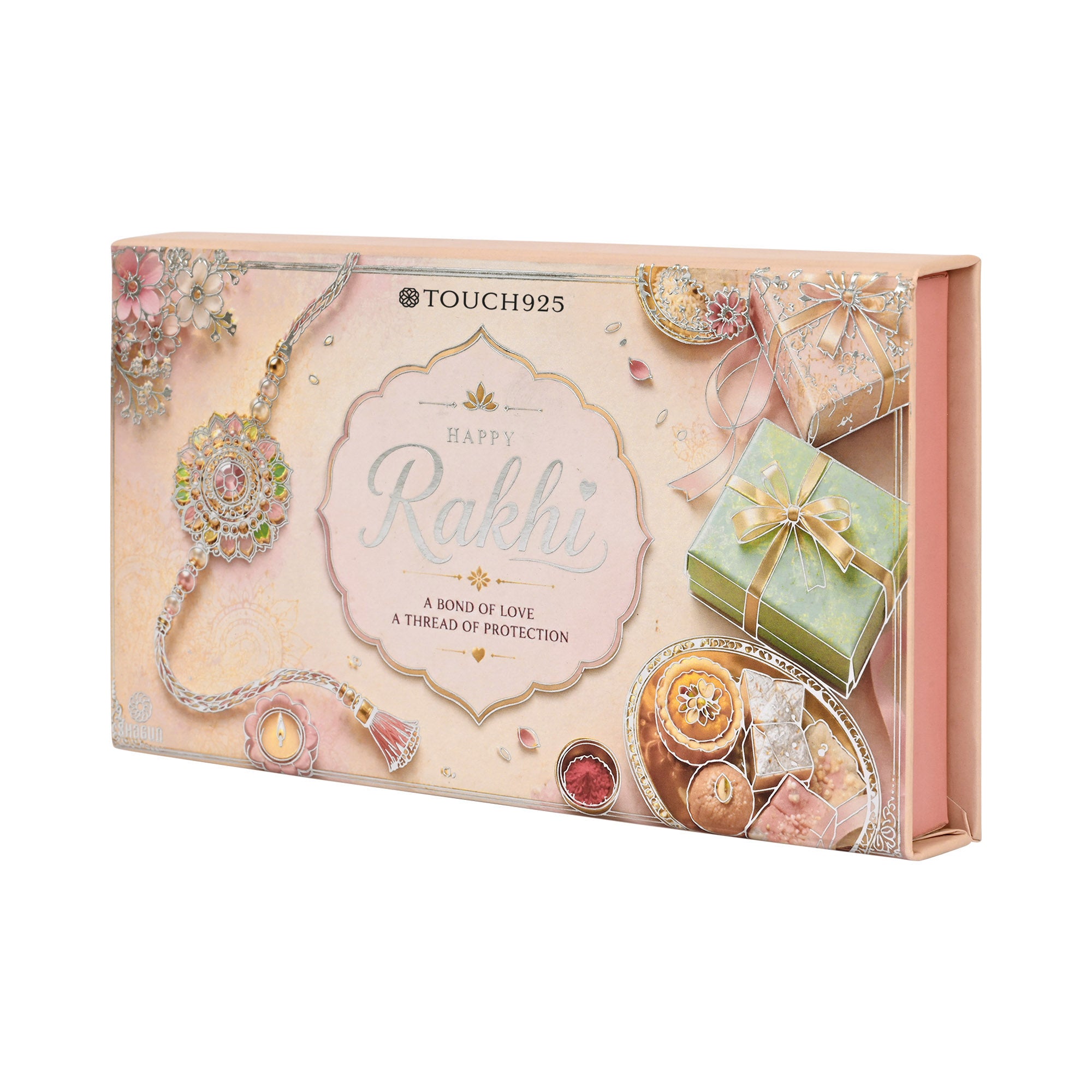 Om Silver Rakhi Gift Box