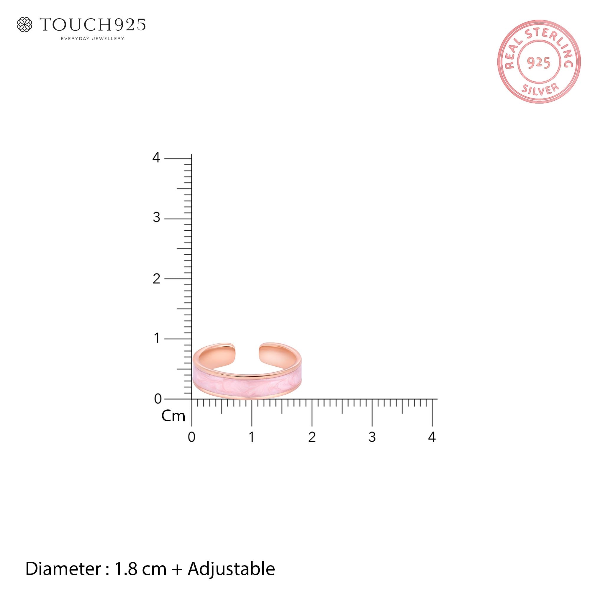 Enamel Band Silver Toe Ring