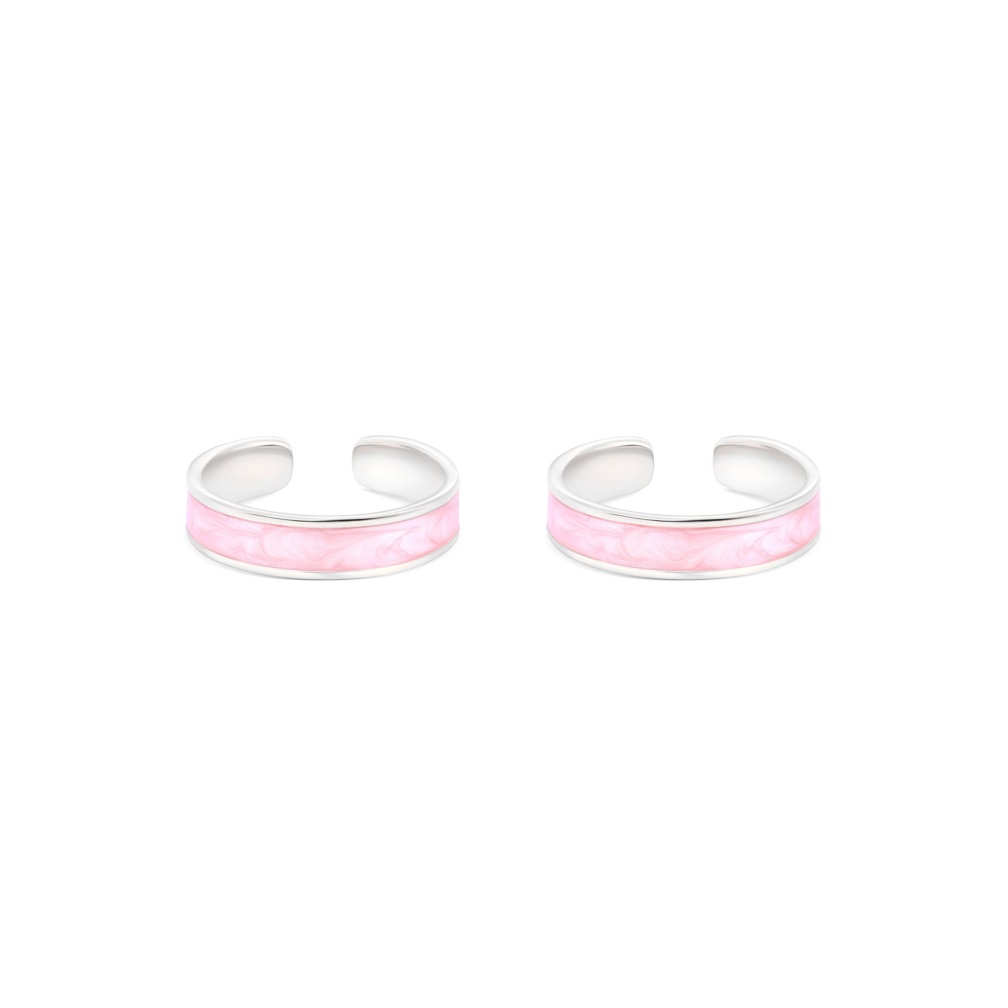 Enamel Band Silver Toe Ring