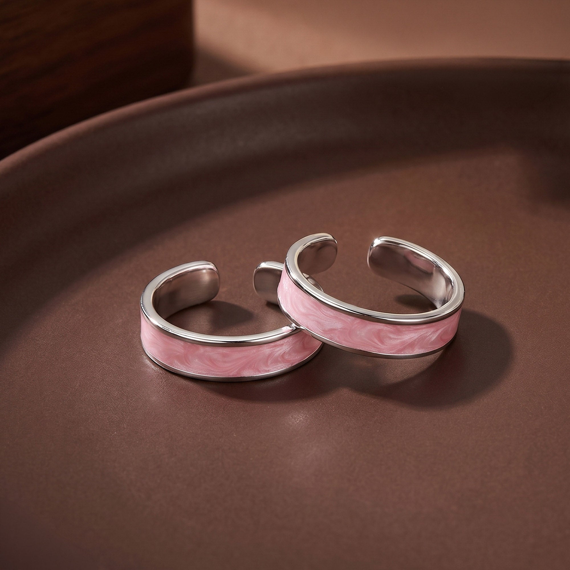 Enamel Band Silver Toe Ring