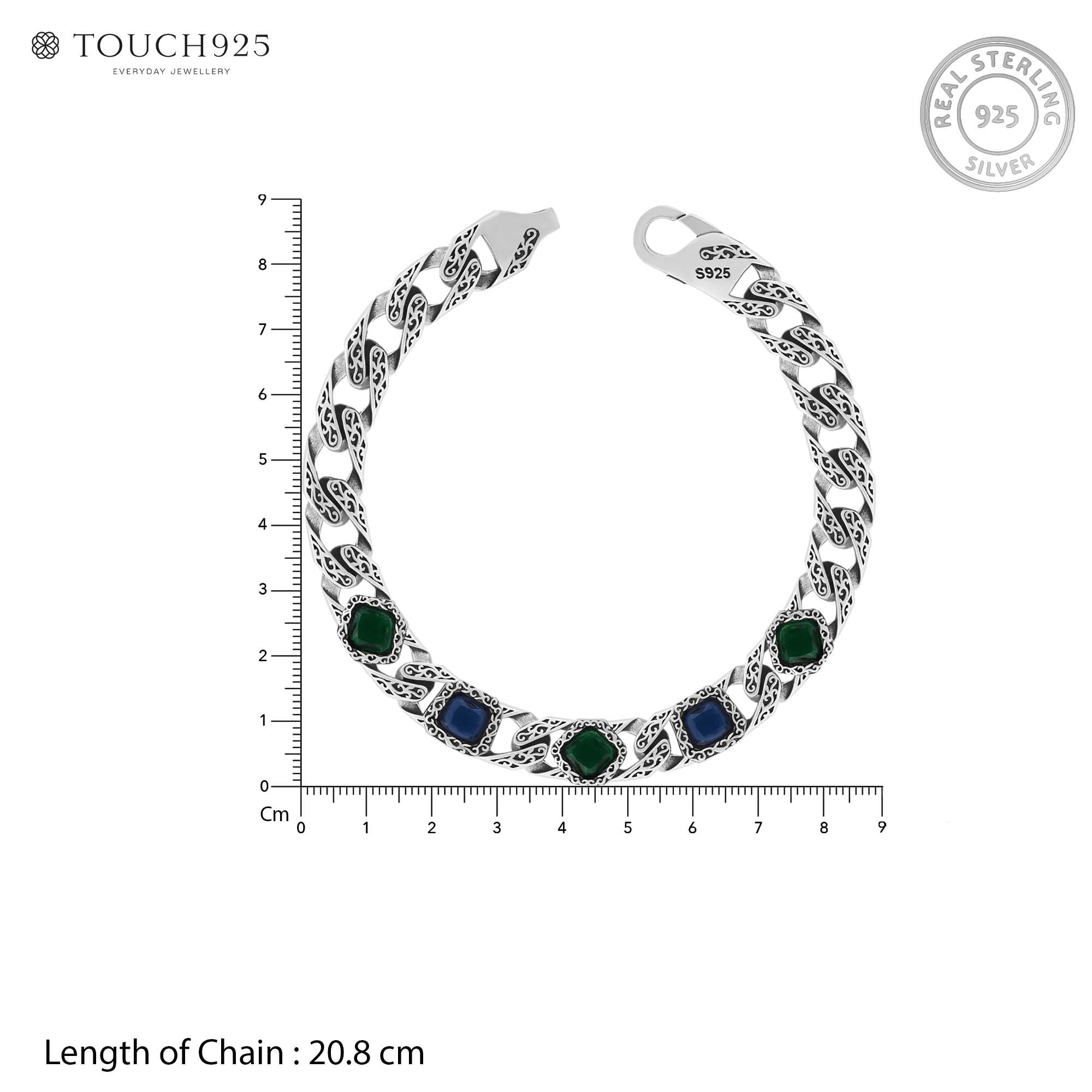 Dual-Tone Gemstone Link Bracelet