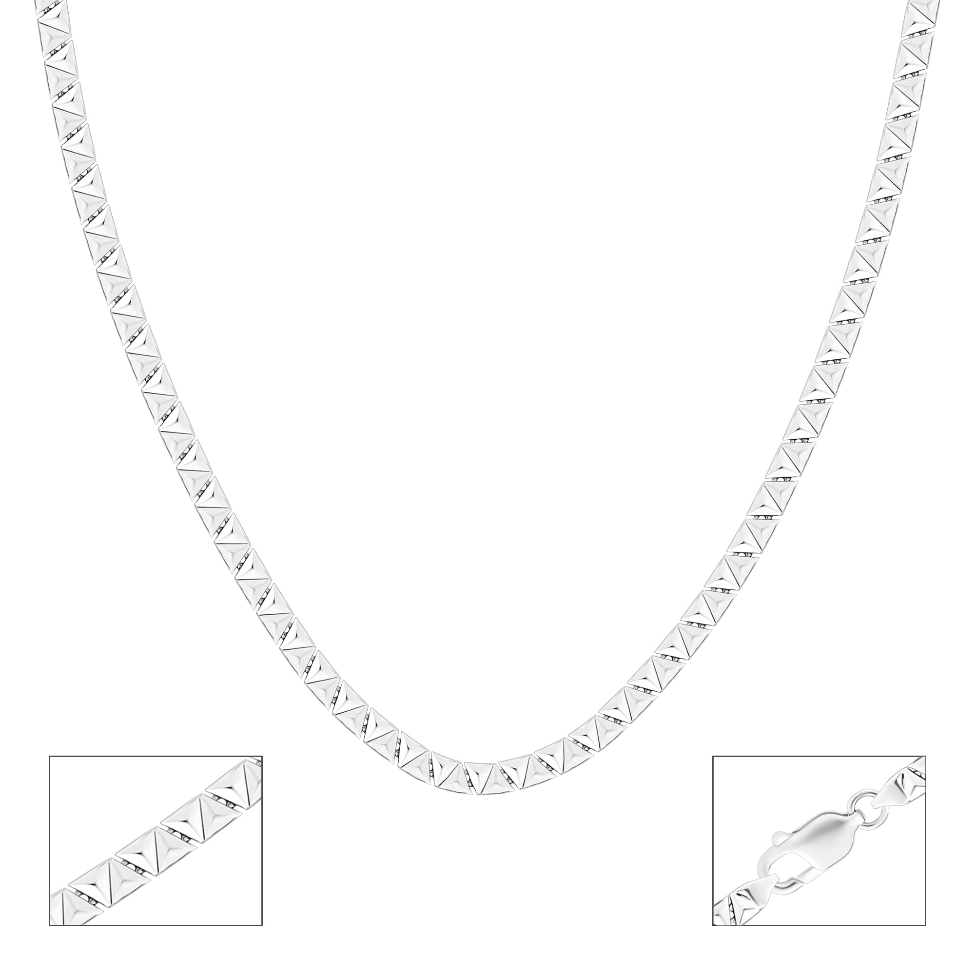 Faceted Link Silver Chain