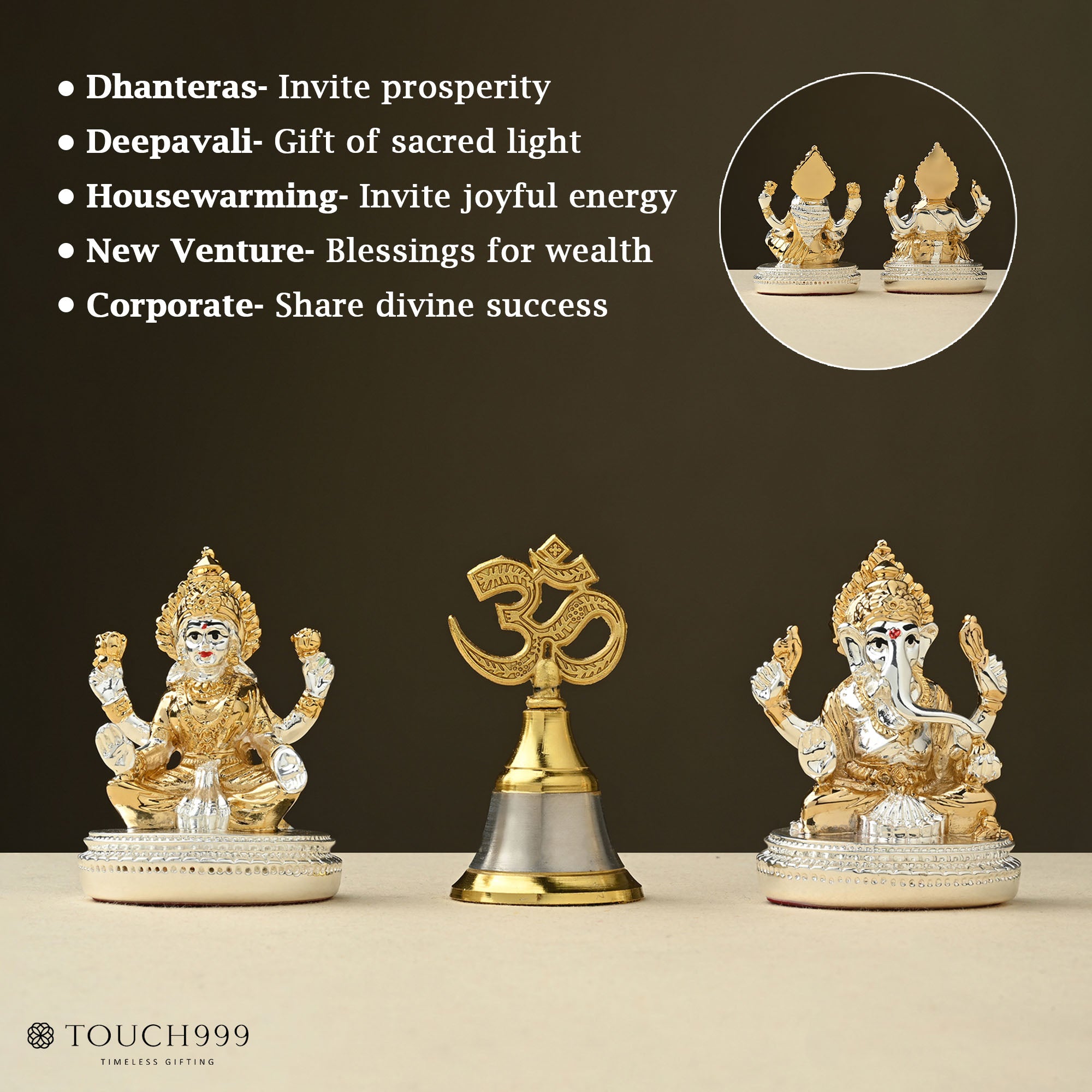 24K Gold Plated Lakshmi Ganesh Set
