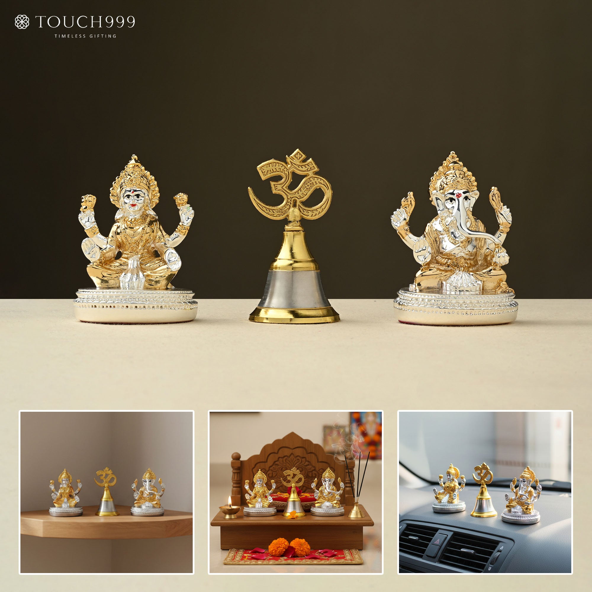 24K Gold Plated Lakshmi Ganesh Set