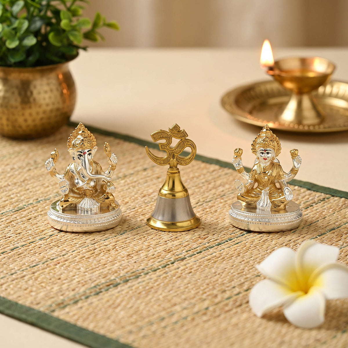 24K Gold Plated Lakshmi Ganesh Set