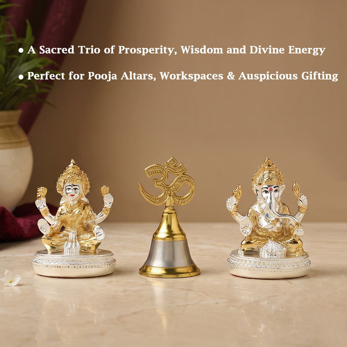 24K Gold Plated Lakshmi Ganesh Set