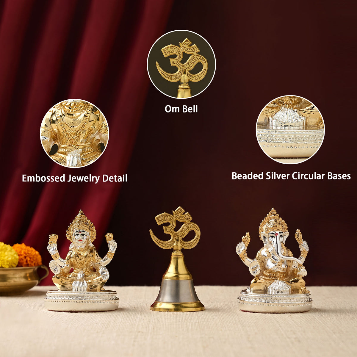 24K Gold Plated Lakshmi Ganesh Set