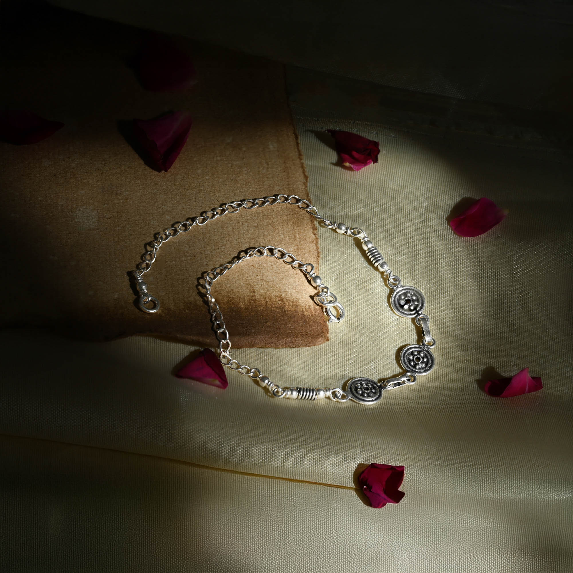 Ethereal Charm Silver Anklet