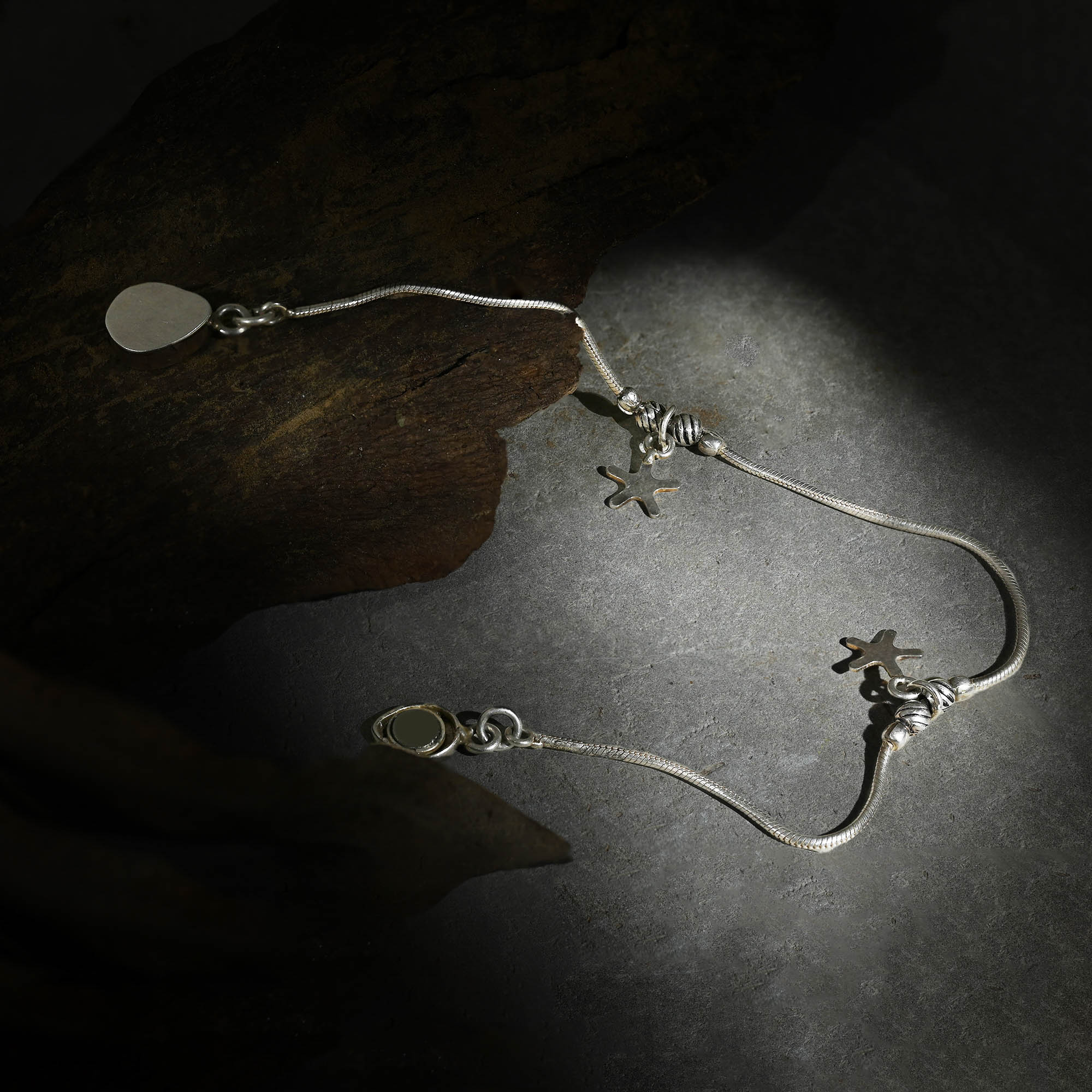 Star Charm Silver Anklet