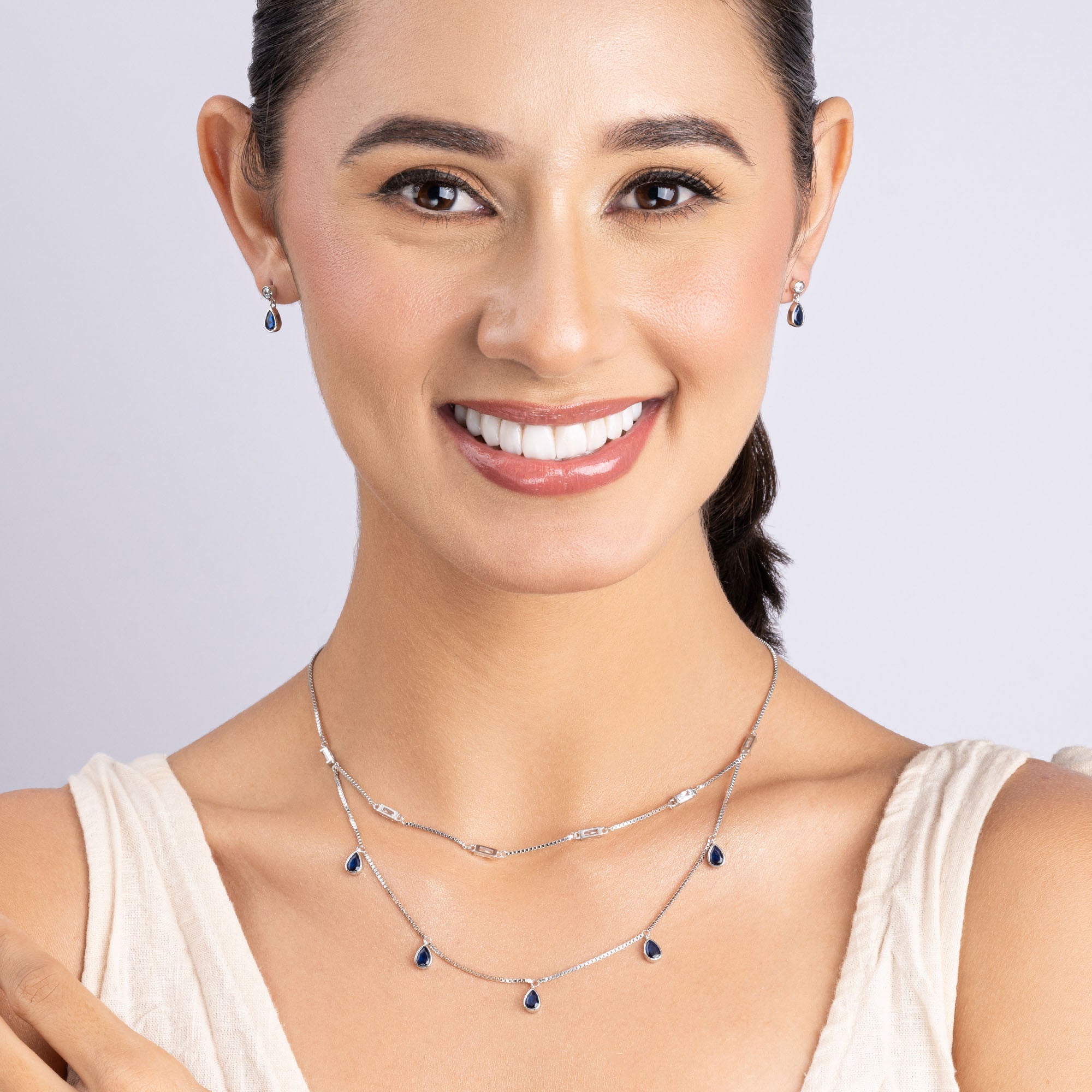 Blue Stone Necklace Set