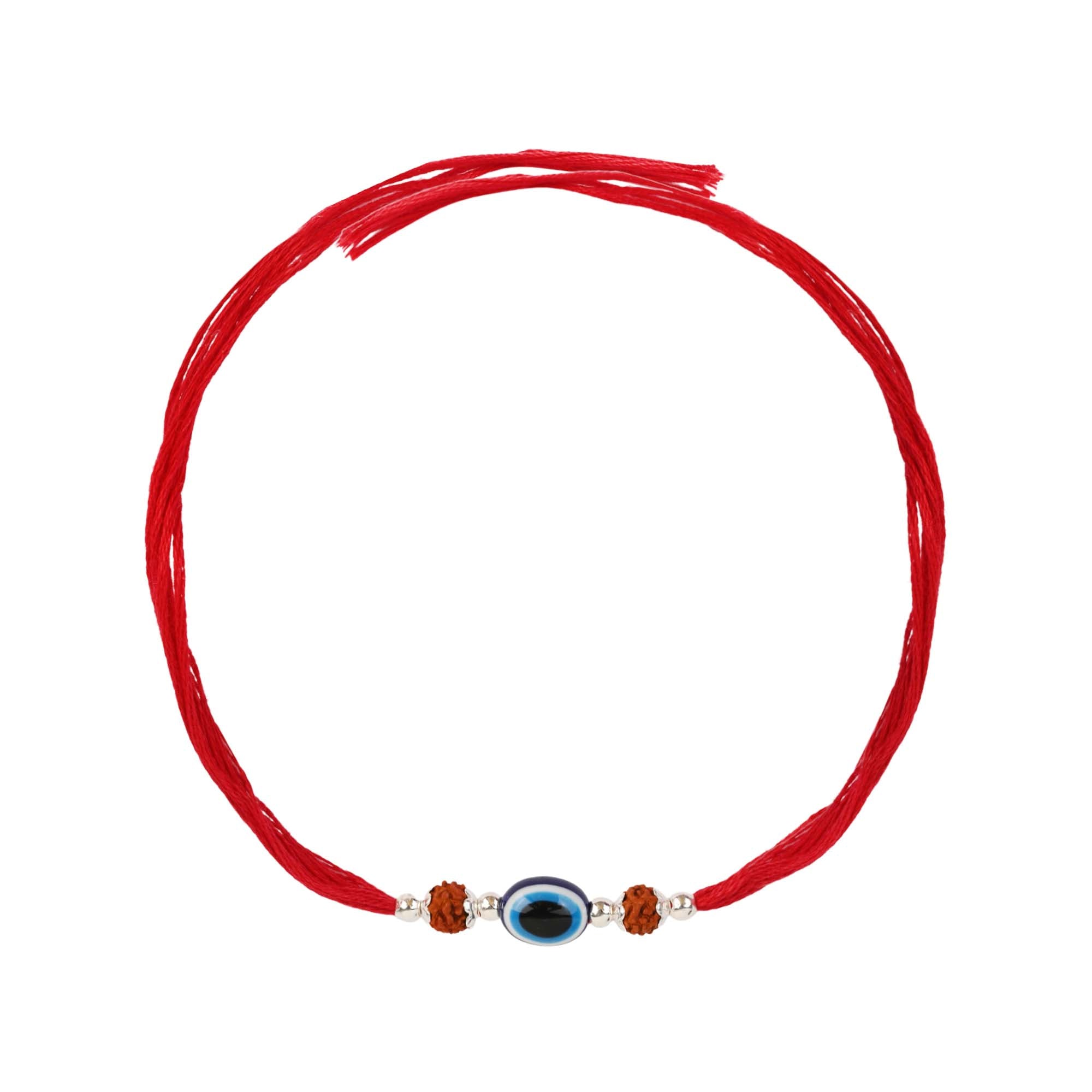 Silver Evil Eye Rudraksha Rakhi