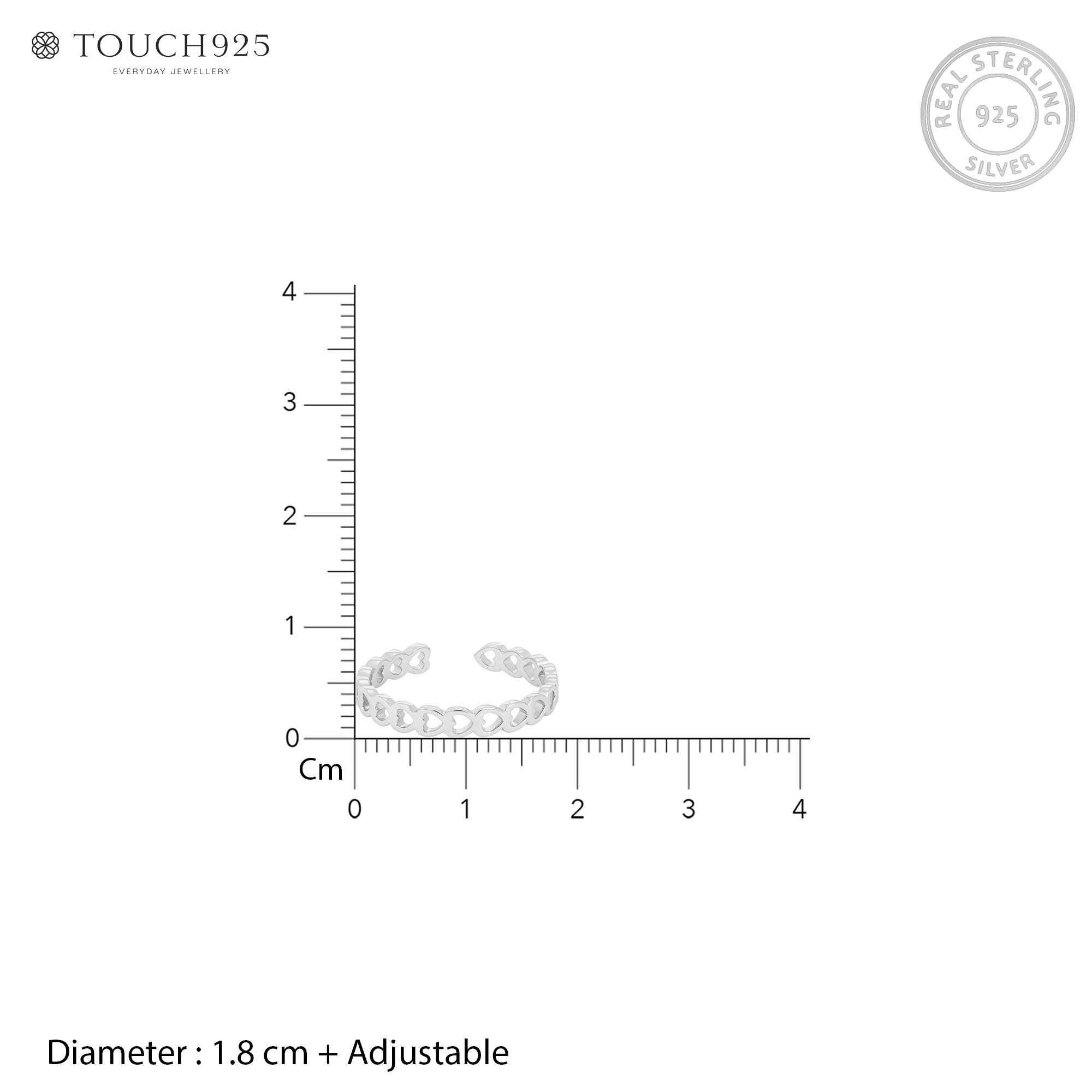 Heartlet Silver Toe Ring