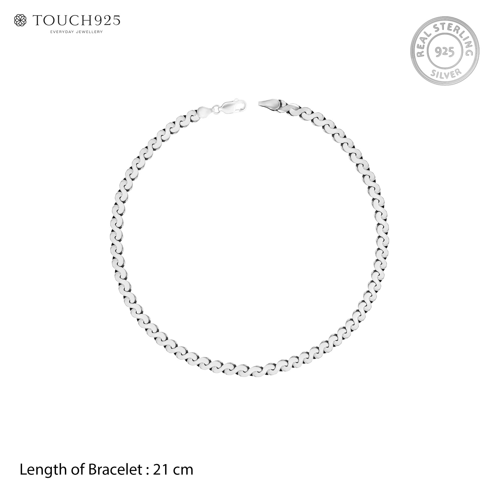 Sculpted Links Silver Bracelet