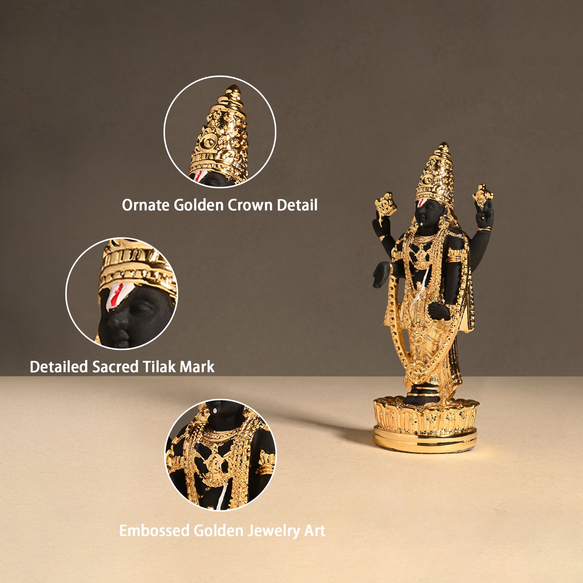 24K Gold Plated Shree Balaji Idol
