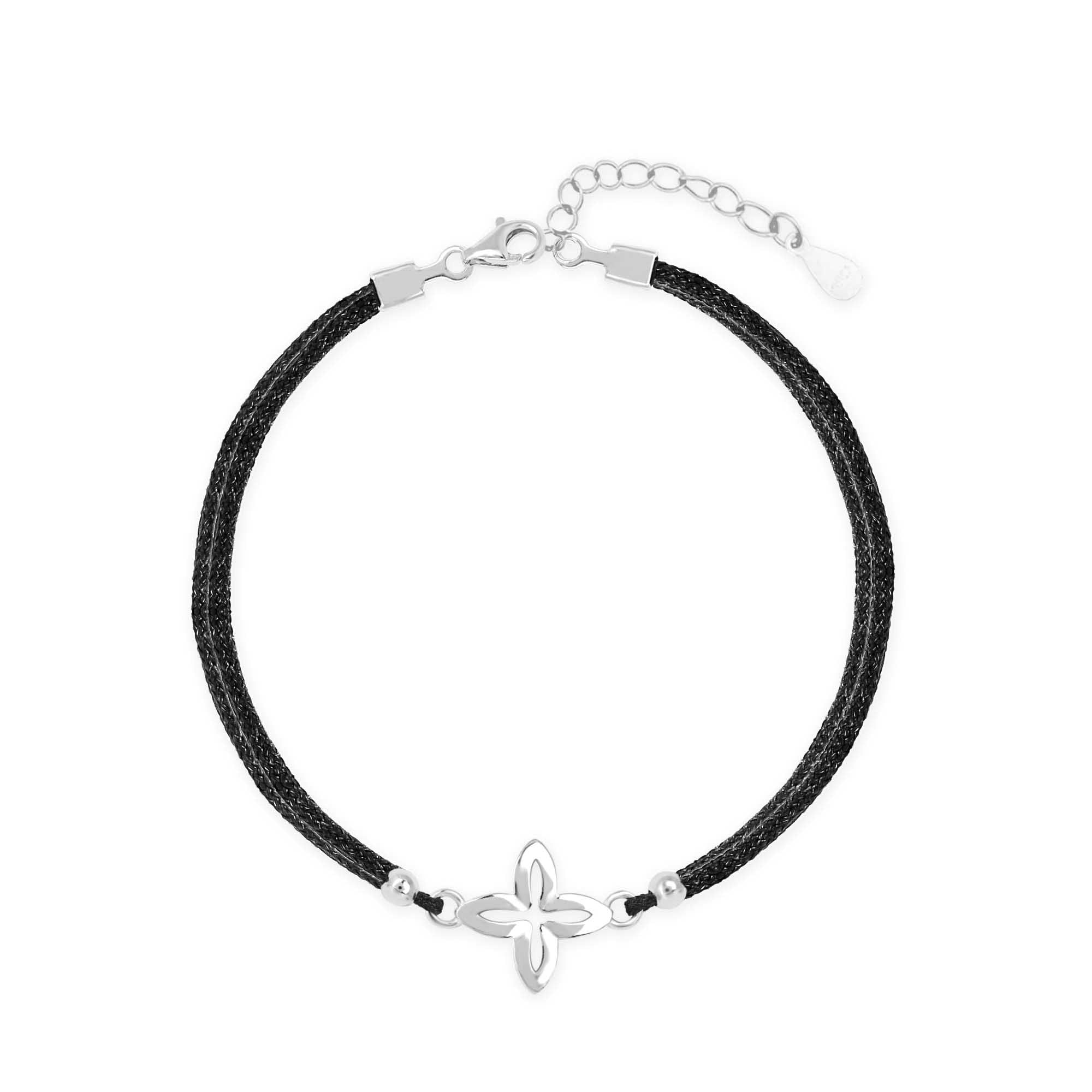 Silver Floral Charm Anklet