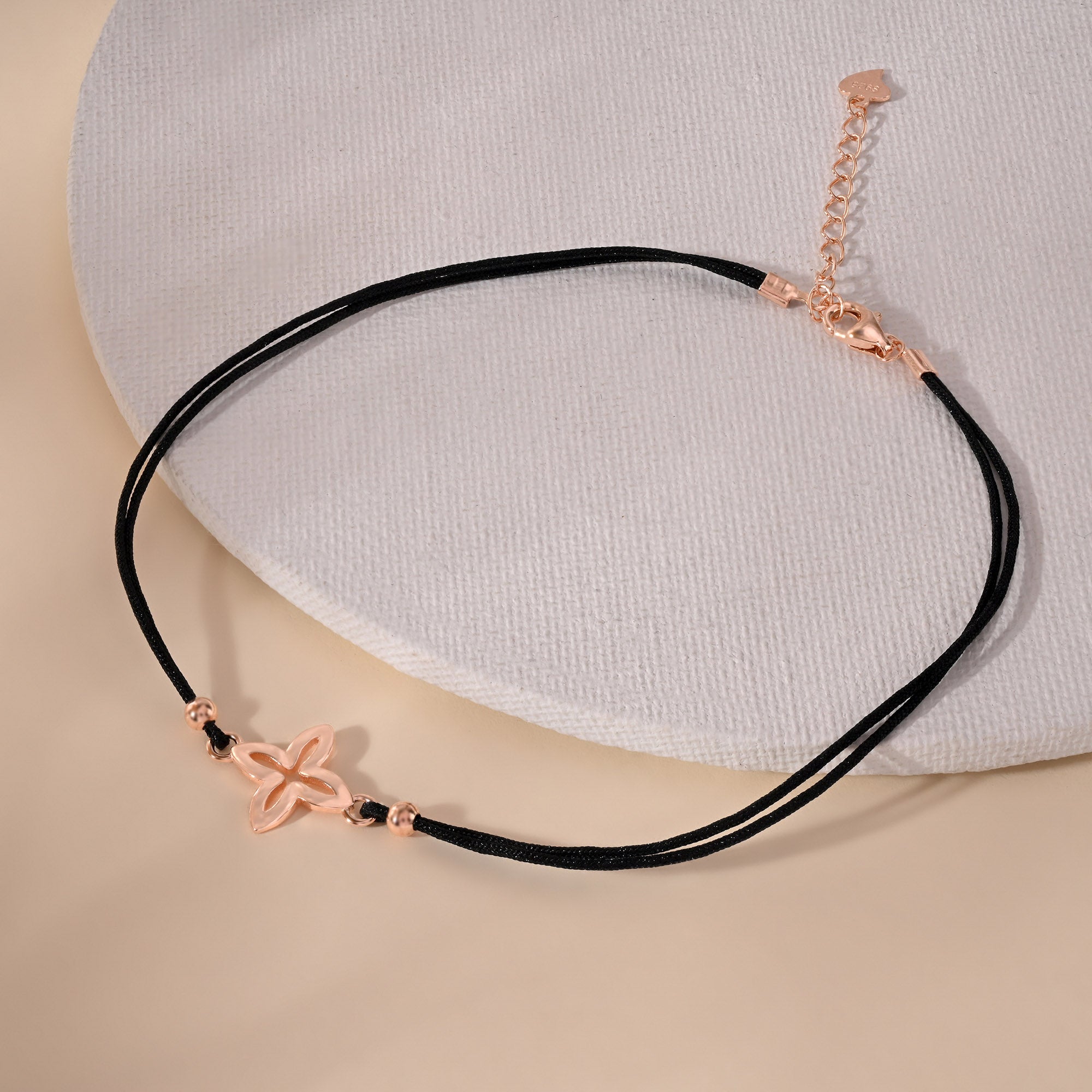 Silver Floral Charm Anklet