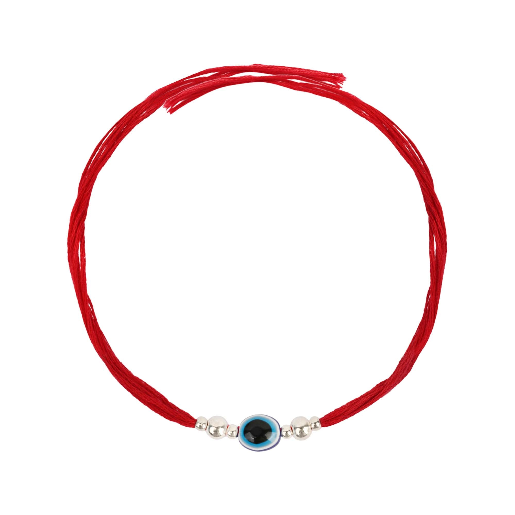 Silver Evil Eye Bead Rakhi