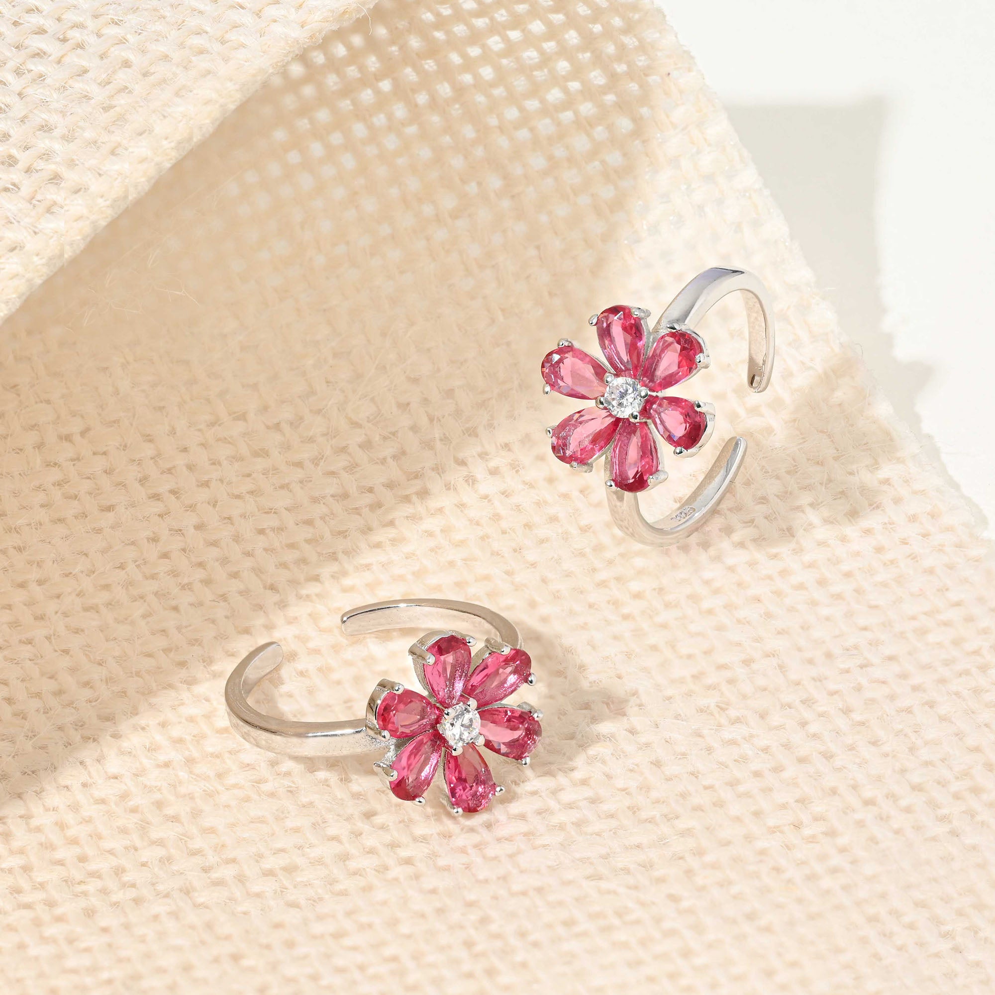 Petaline Silver Toe Ring