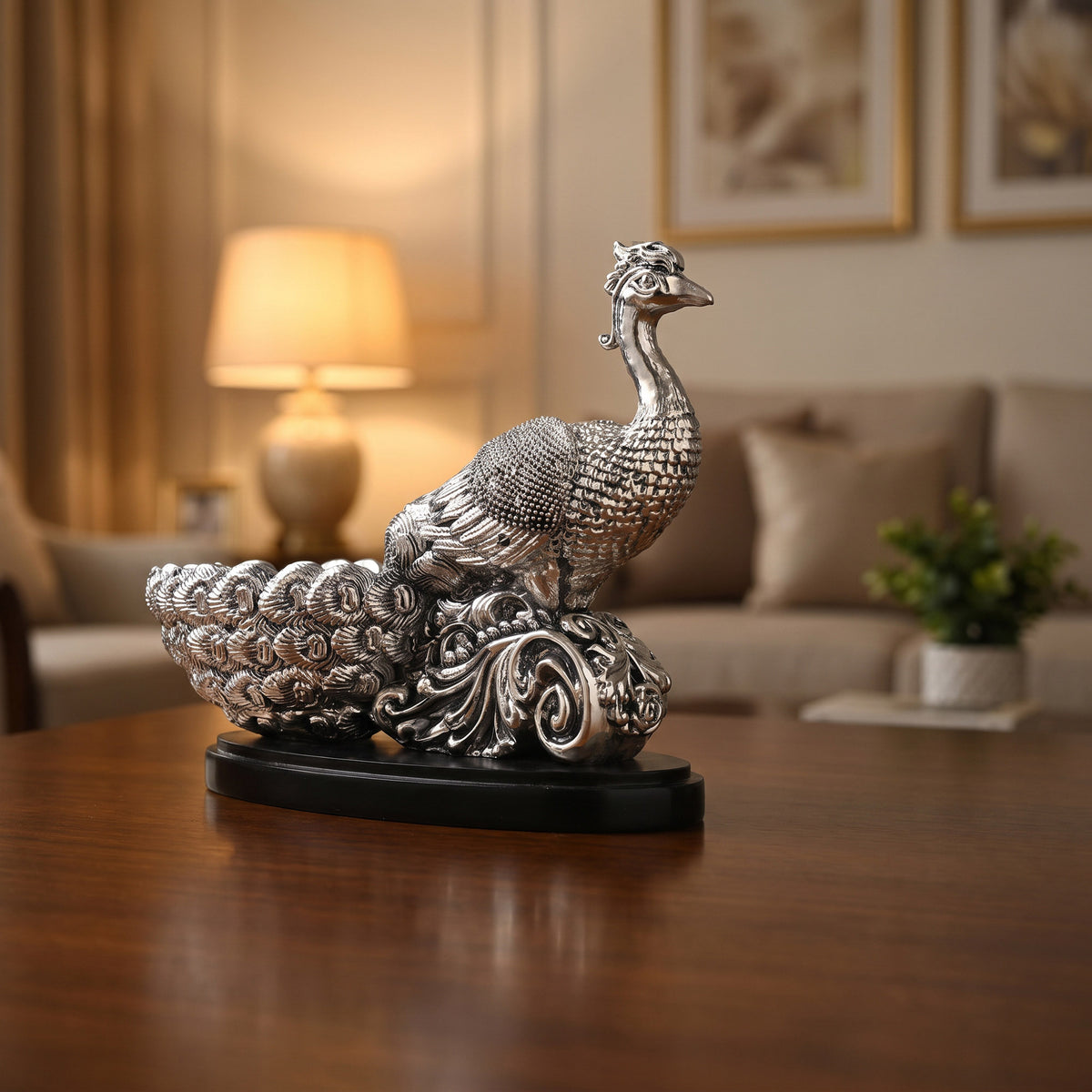 999 Silver Plated Peacock Bowl