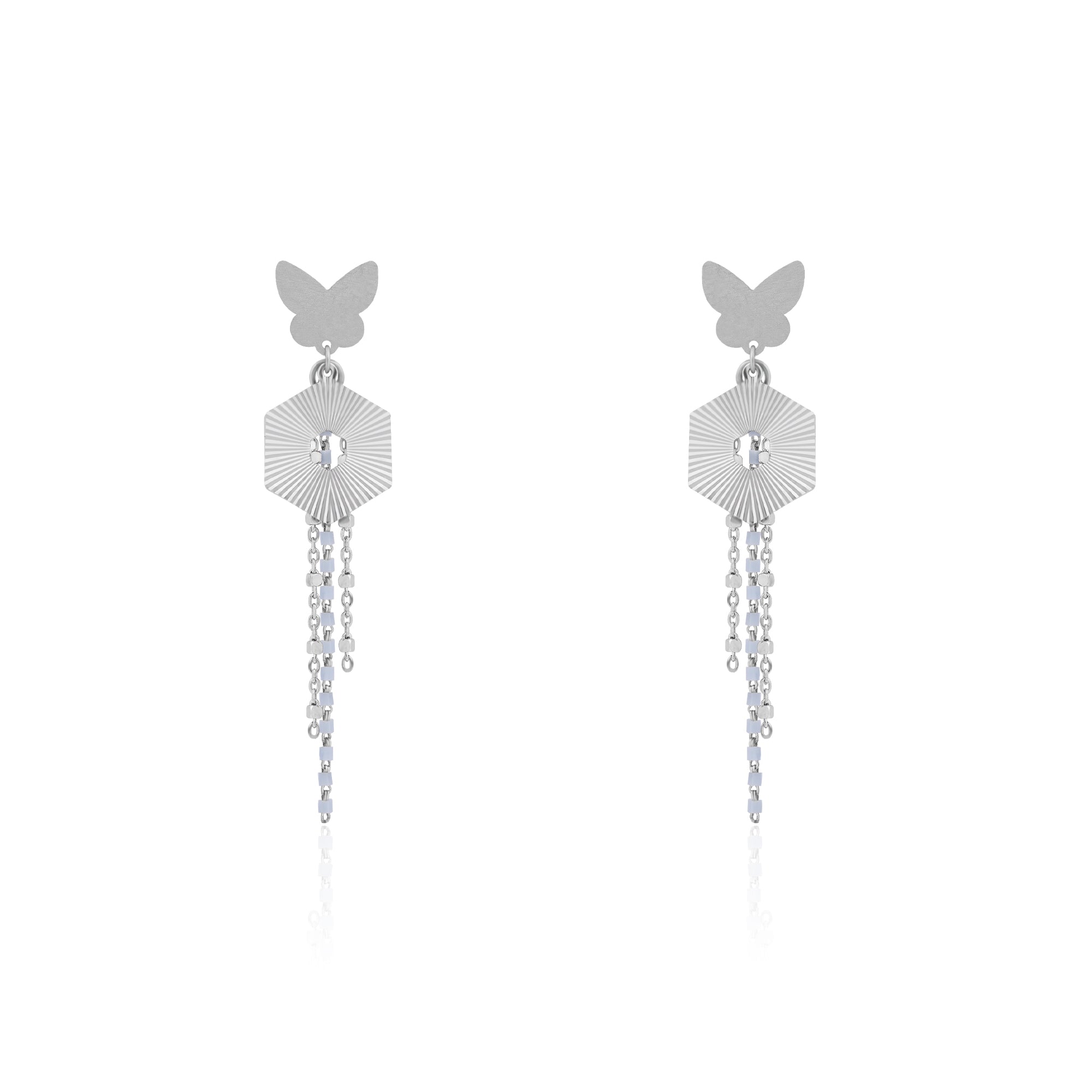 Hexa Flutter Silver Necklace Set