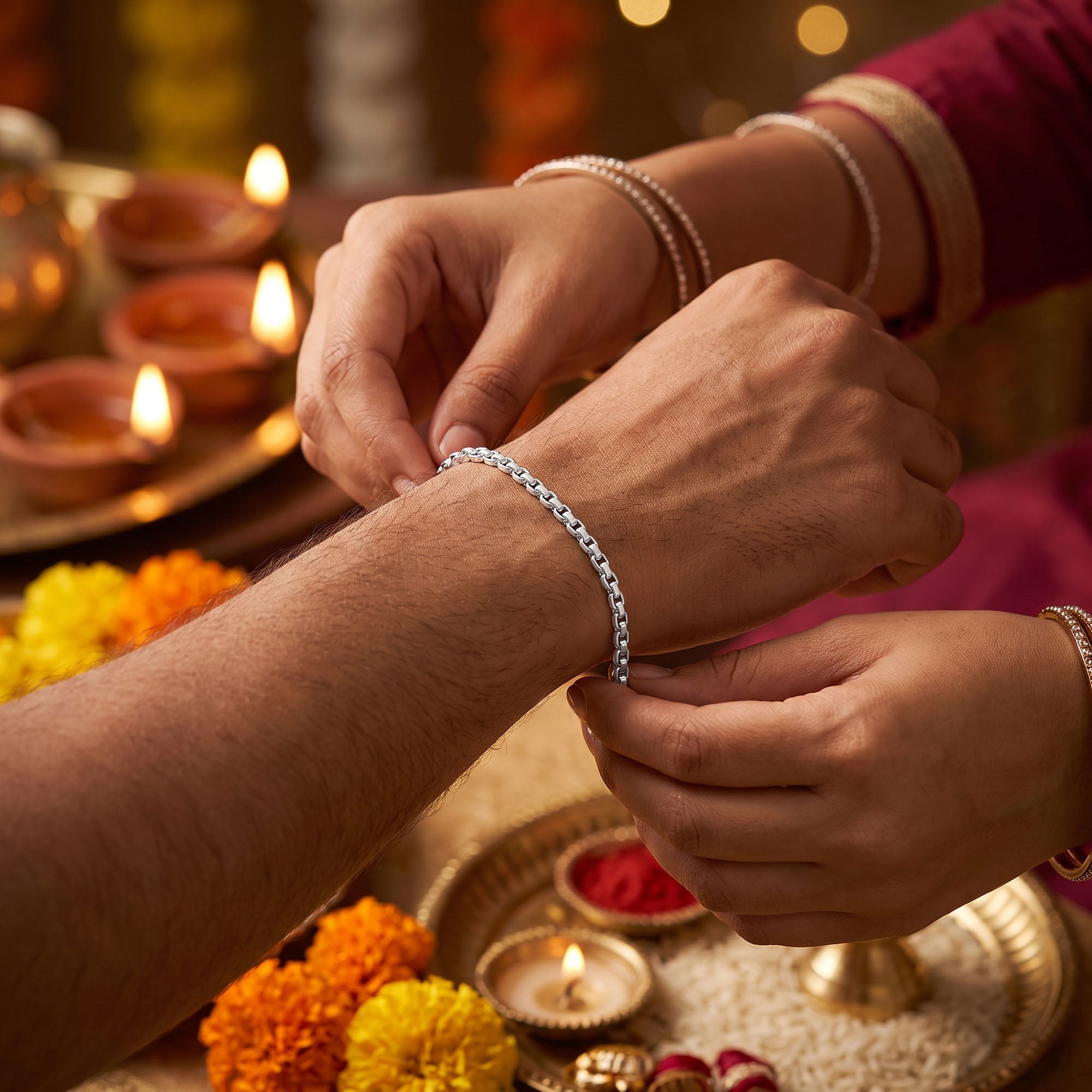 Silver Forever Link Rakhi