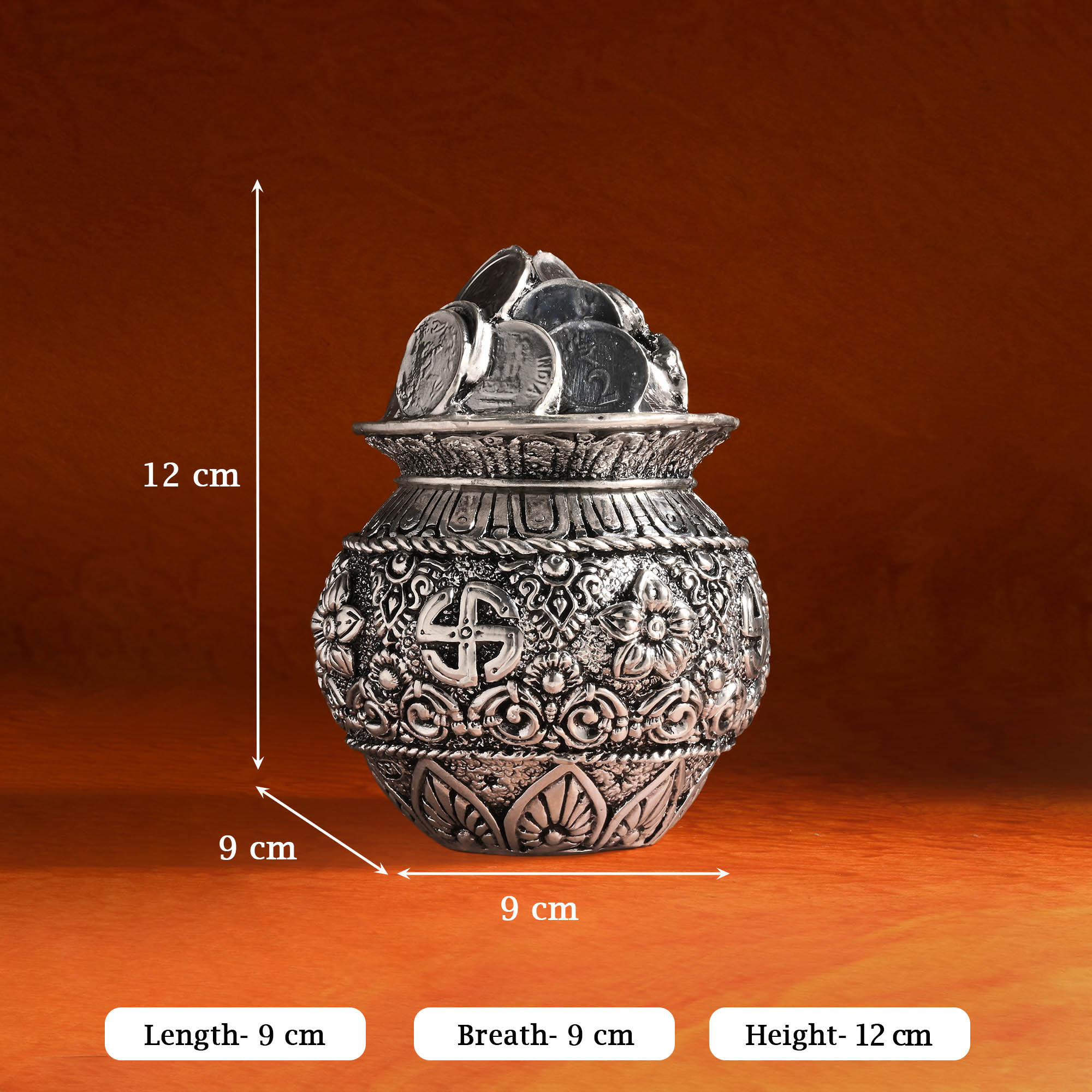 999 Silver Plated Dhan Kalash