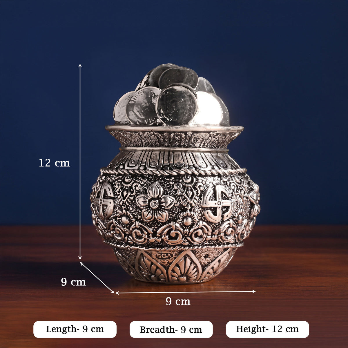 999 Silver Plated Dhan Kalash