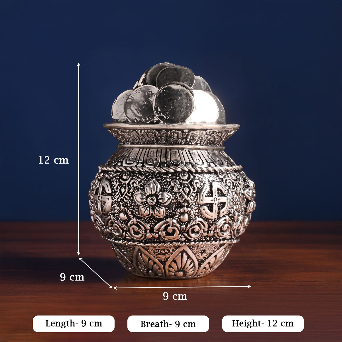 999 Silver Plated Dhan Kalash