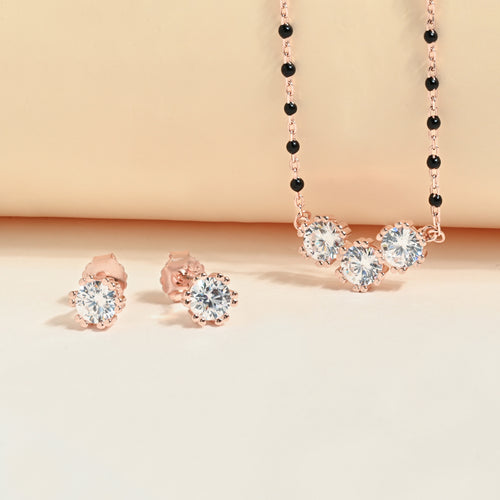Classic Trio Mangalsutra Set - Rose Gold